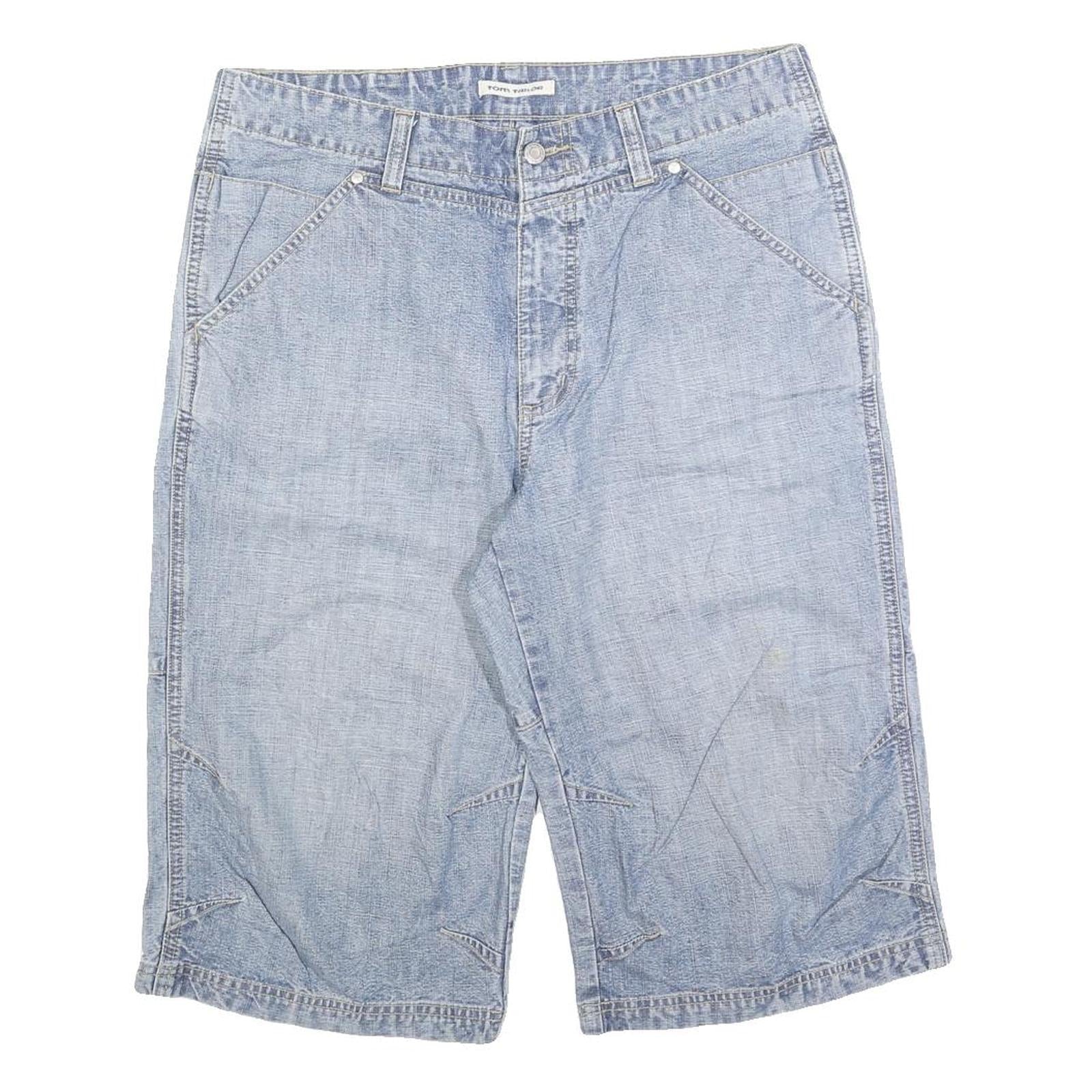 TOM TAILOR Mens Denim Blue Casual Shorts M W33 Cotton Blend Long Length Refurbished - N/A refurbished available on Cerqular