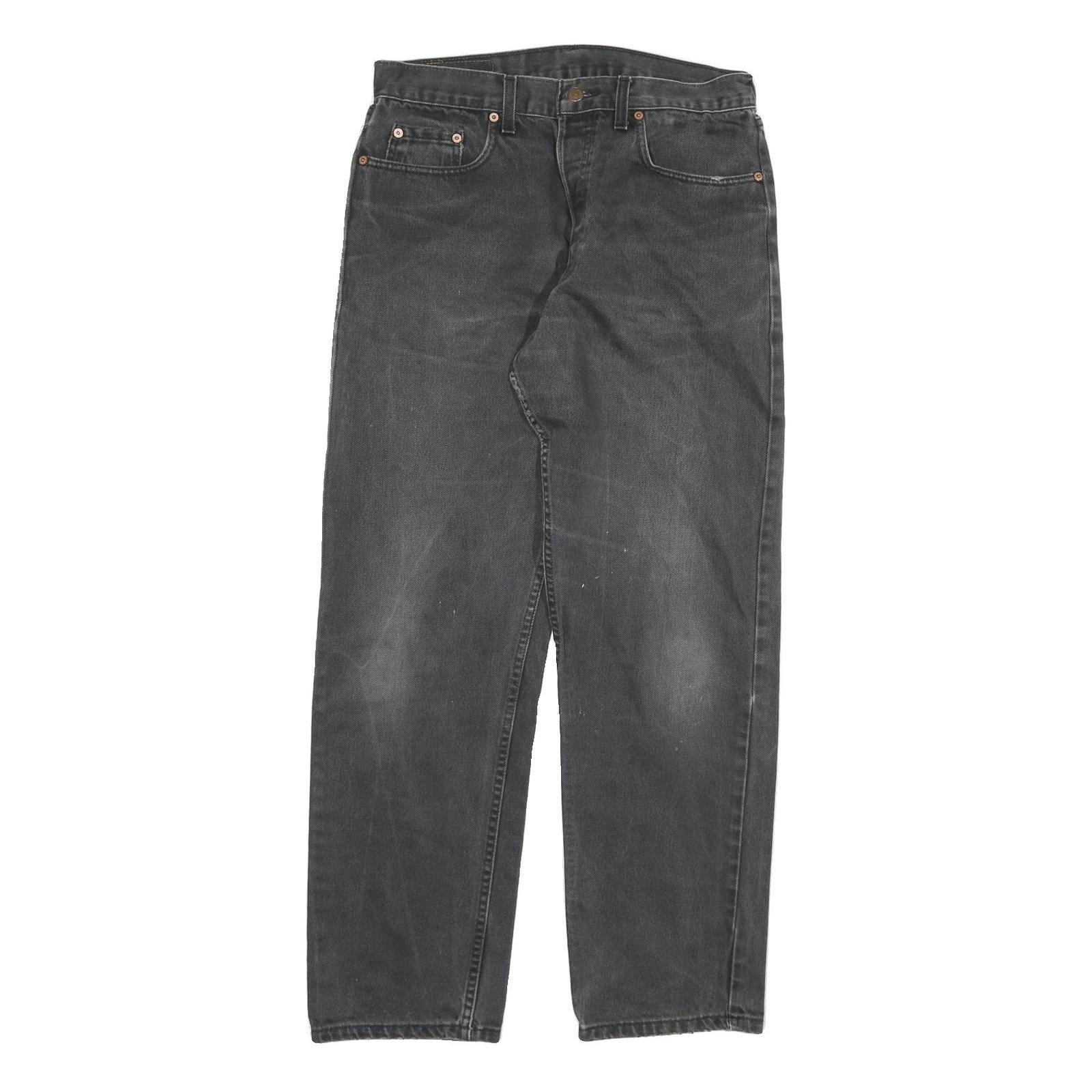 LEVI'S Mens Black Regular Fit Straight Denim Jeans W30 L30 Classic Zip Closure Refurbished - N/A refurbished available on Cerqular