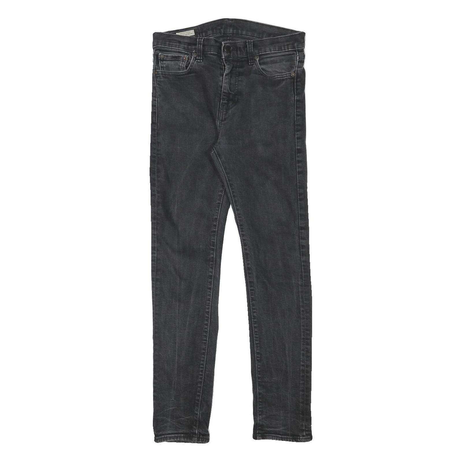 LEVI'S Mens Slim Black Denim Jeans W28 L29 Cotton Blend Zip Pockets Refurbished - N/A refurbished available on Cerqular