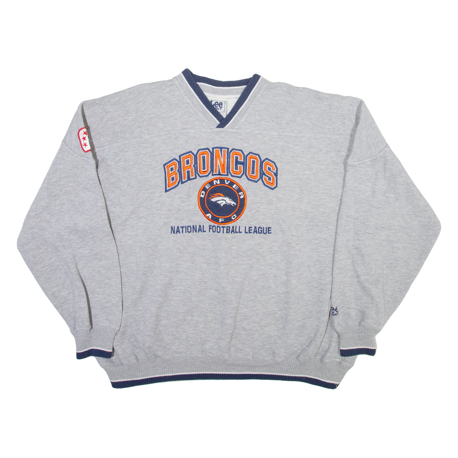 LEE Denver Broncos Mens Sweatshirt Grey V-Neck USA 2XL Refurbished - N/A refurbished available on Cerqular