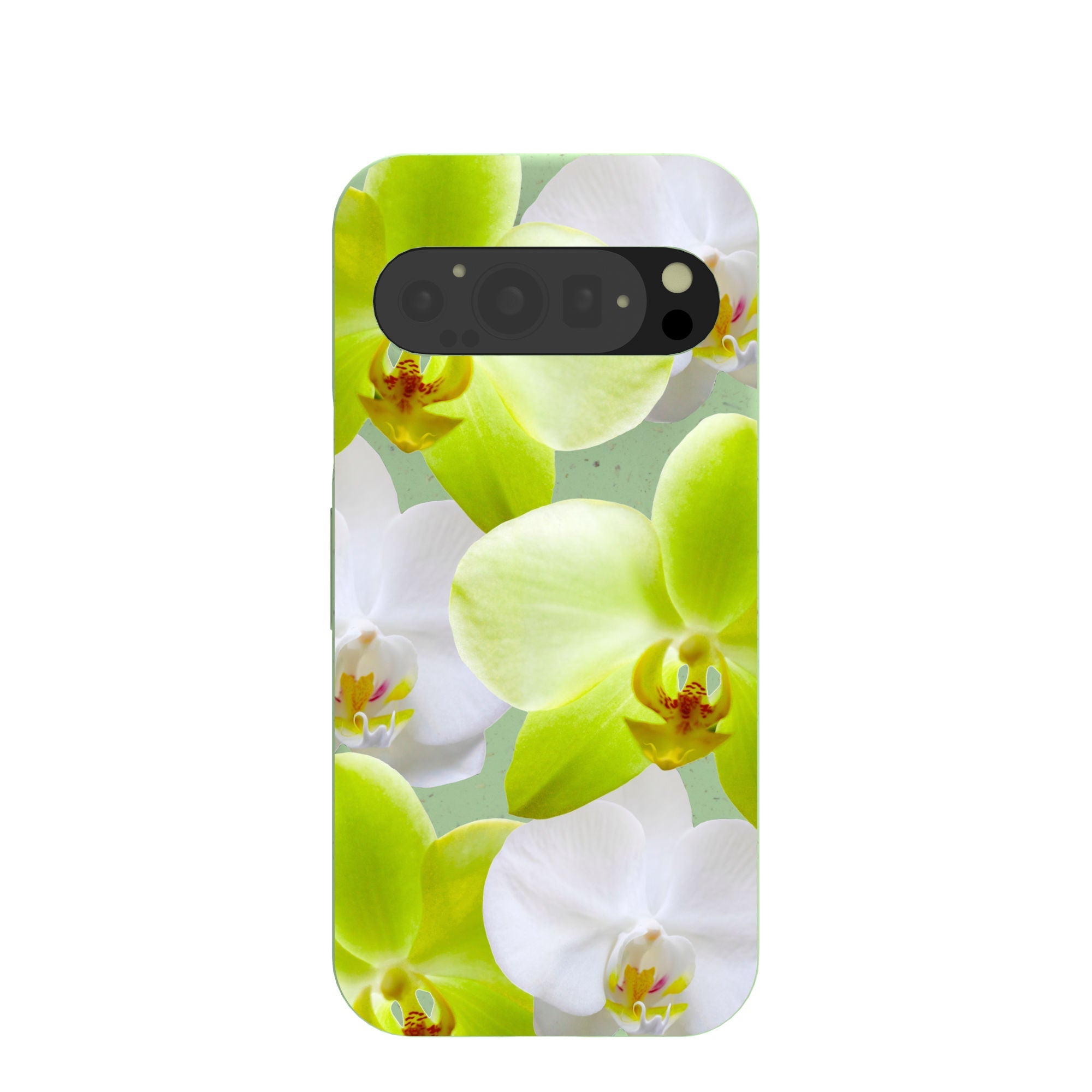 Sage Green Orchid Blooms Google Pixel 9/9 Pro Case Refurbished - Pela Case refurbished available on Cerqular
