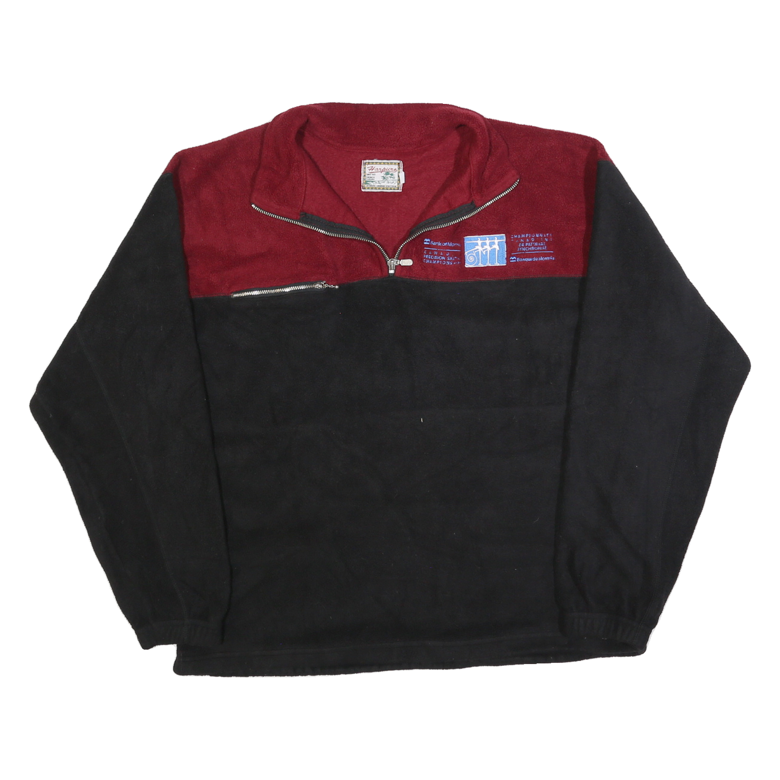 HARPUS Mens Red & Black Patterned Pullover Jumper Polyester XL Zip Neck Casual Refurbished - N/A refurbished available on Cerqular