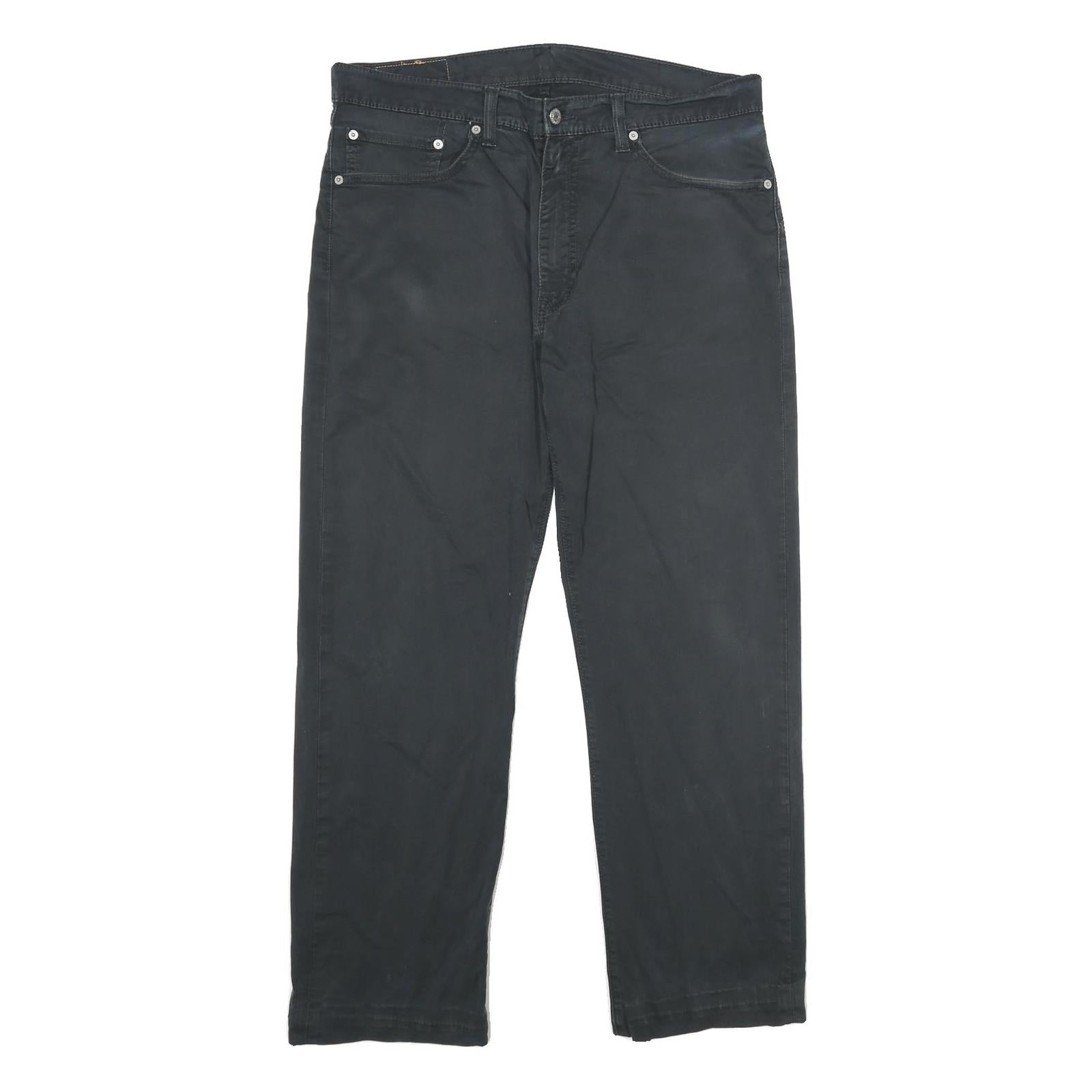 LEVI'S Mens Cotton Blend Black Regular Straight Trousers W36 L29 Classic Zip Refurbished - N/A refurbished available on Cerqular