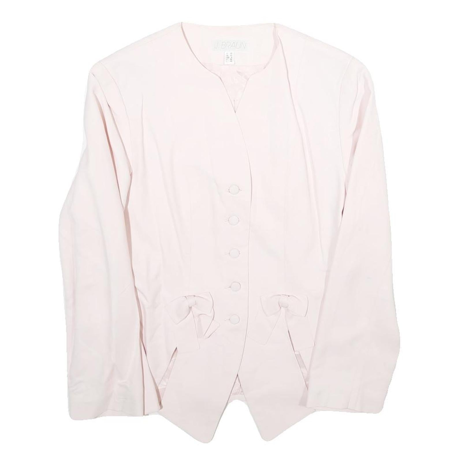 J. BRAUN Womens Cream Button Jacket UK 8 Viscose Blend Classic Tailored Refurbished - N/A refurbished available on Cerqular