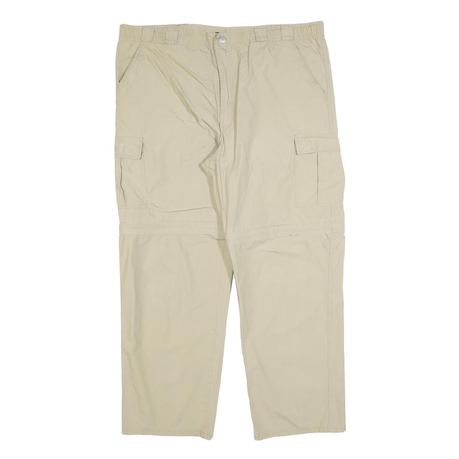 LET'S GO Mens Regular Beige Cargo Trousers W38 L27 Polyester Blend Zip Pockets Refurbished - N/A refurbished available on Cerqular