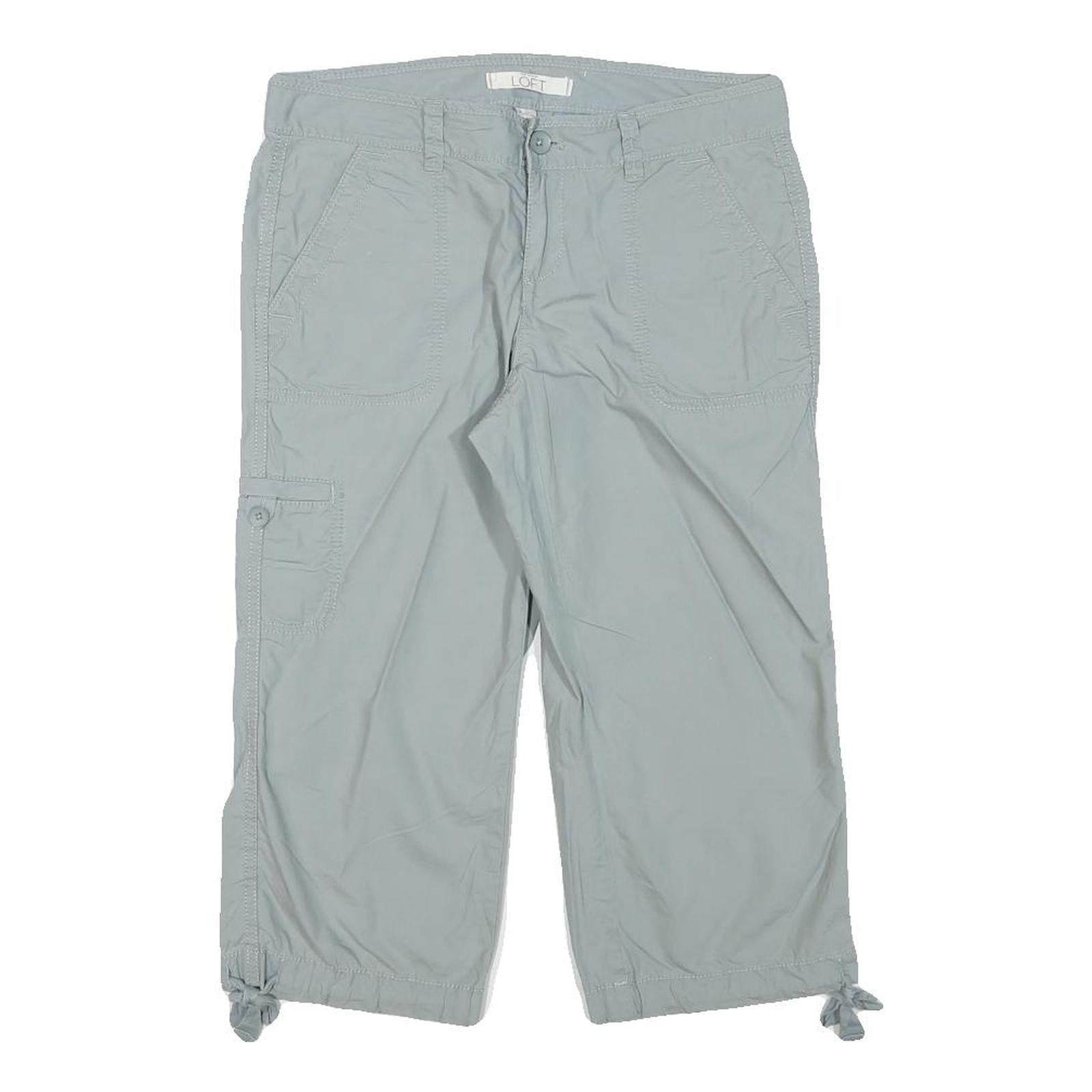 LOFT Womens Shorts Blue Casual Cargo M W30 Cotton Blend Utility Pockets Refurbished - N/A refurbished available on Cerqular