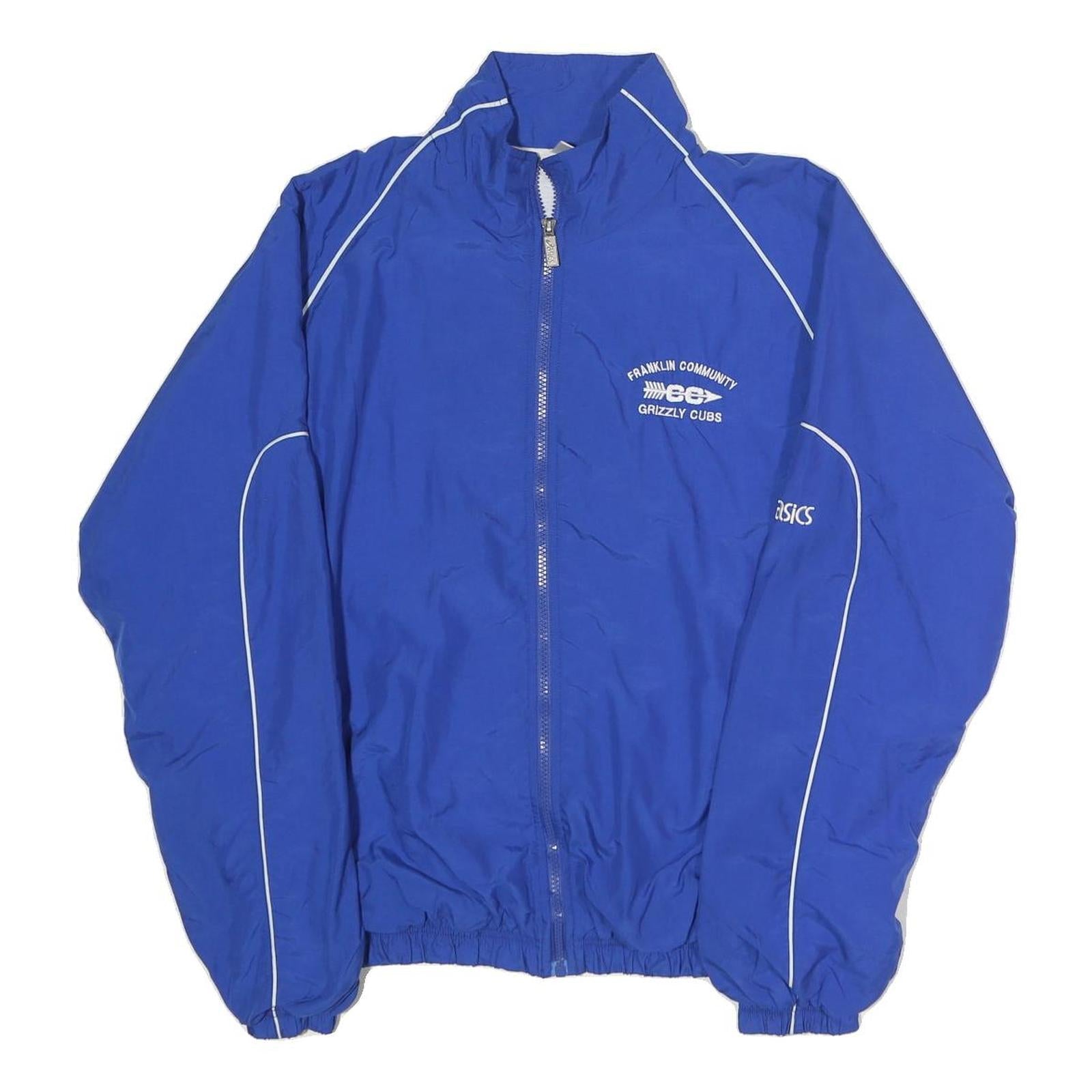 ASICS Mens Blue Cotton Zip Jacket S Plain Sports Casual Lightweight Training Refurbished - N/A refurbished available on Cerqular