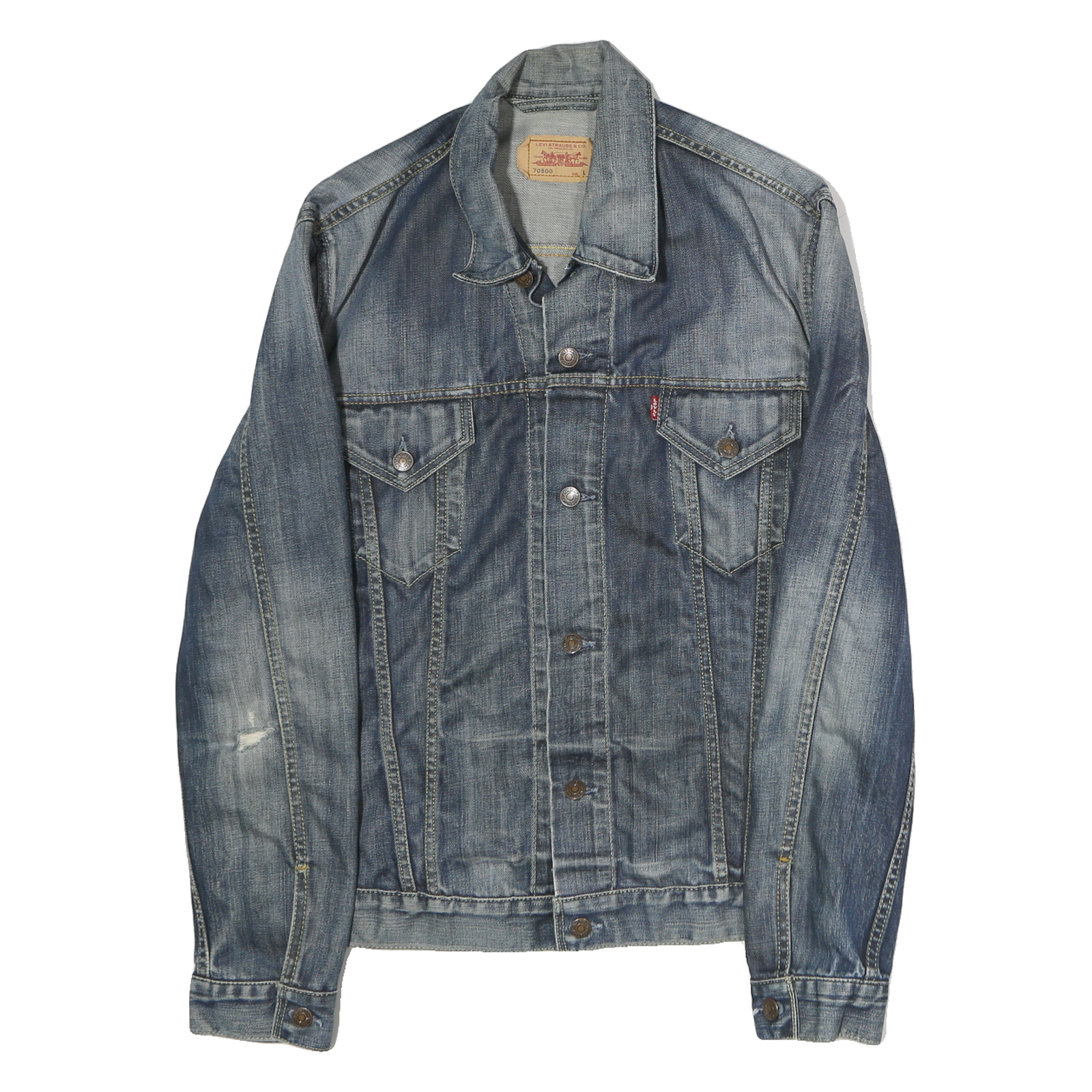 LEVI'S Mens Blue Denim Button Cotton Jacket L Classic Casual Workwear Refurbished - N/A refurbished available on Cerqular