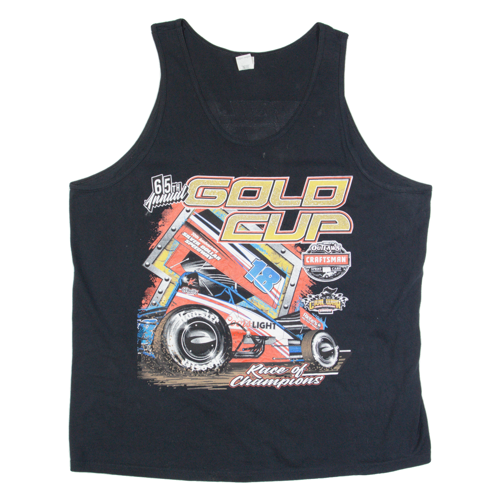 GILDAN Gold Cup Mens Biker Vest Black Sleeveless USA 2XL Refurbished - N/A refurbished available on Cerqular