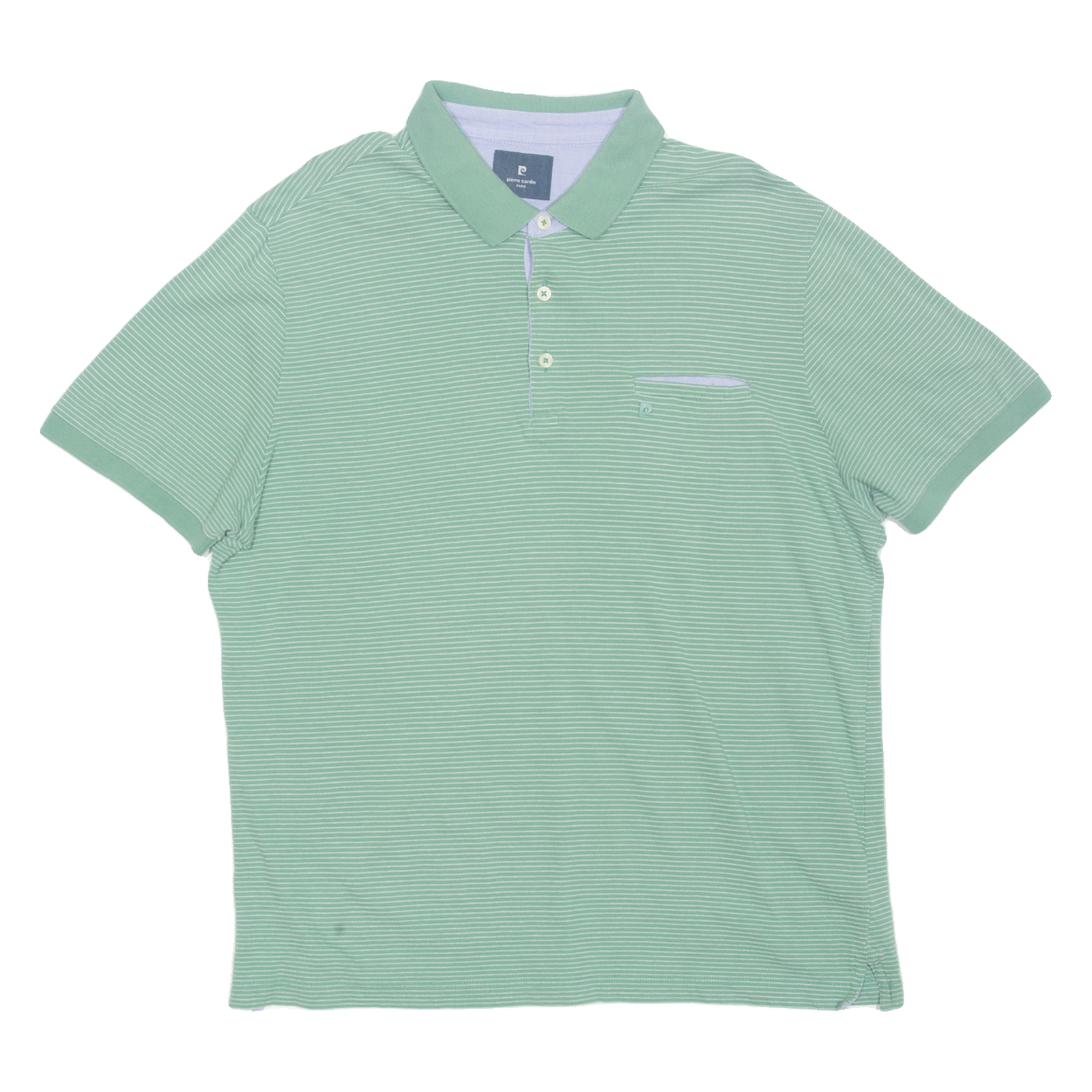 PIERRE CARDIN Mens Polo Shirt Green Striped XL Refurbished - N/A refurbished available on Cerqular