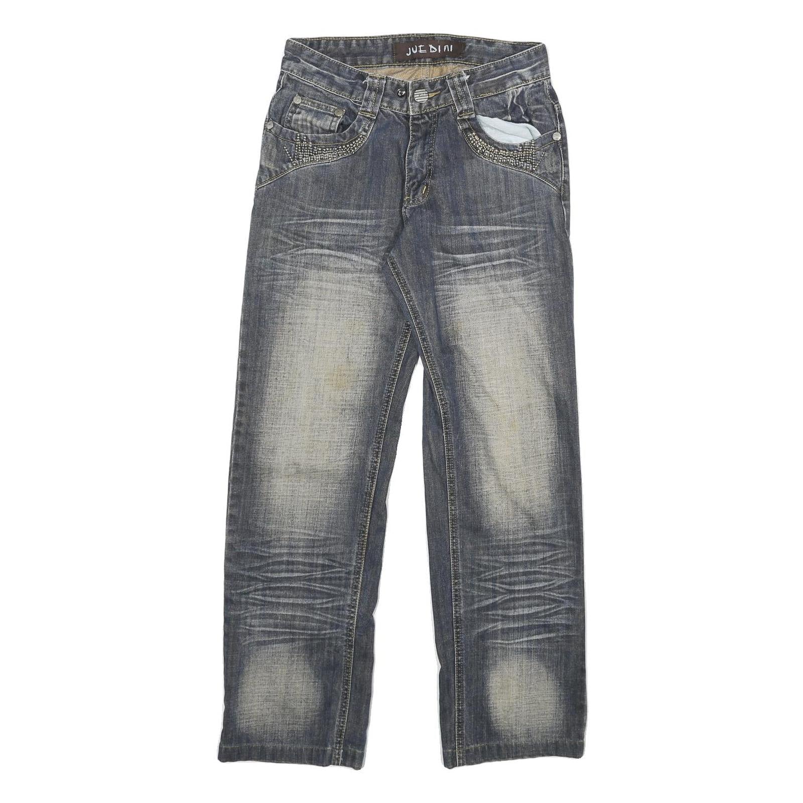 JDN Mens Regular Fit Blue Denim Jeans W26 L27 Stud Detailing Straight Leg Cotton Refurbished - N/A refurbished available on Cerqular