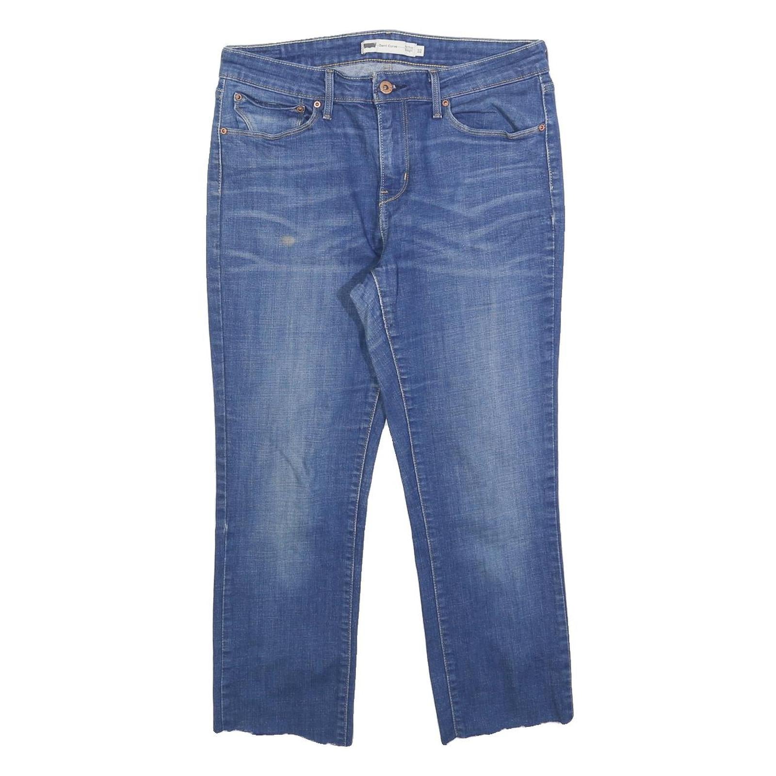 LEVI'S Womens Slim Blue Denim Raw Edge Jeans W32 L24 Classic Cotton Blend Refurbished - N/A refurbished available on Cerqular