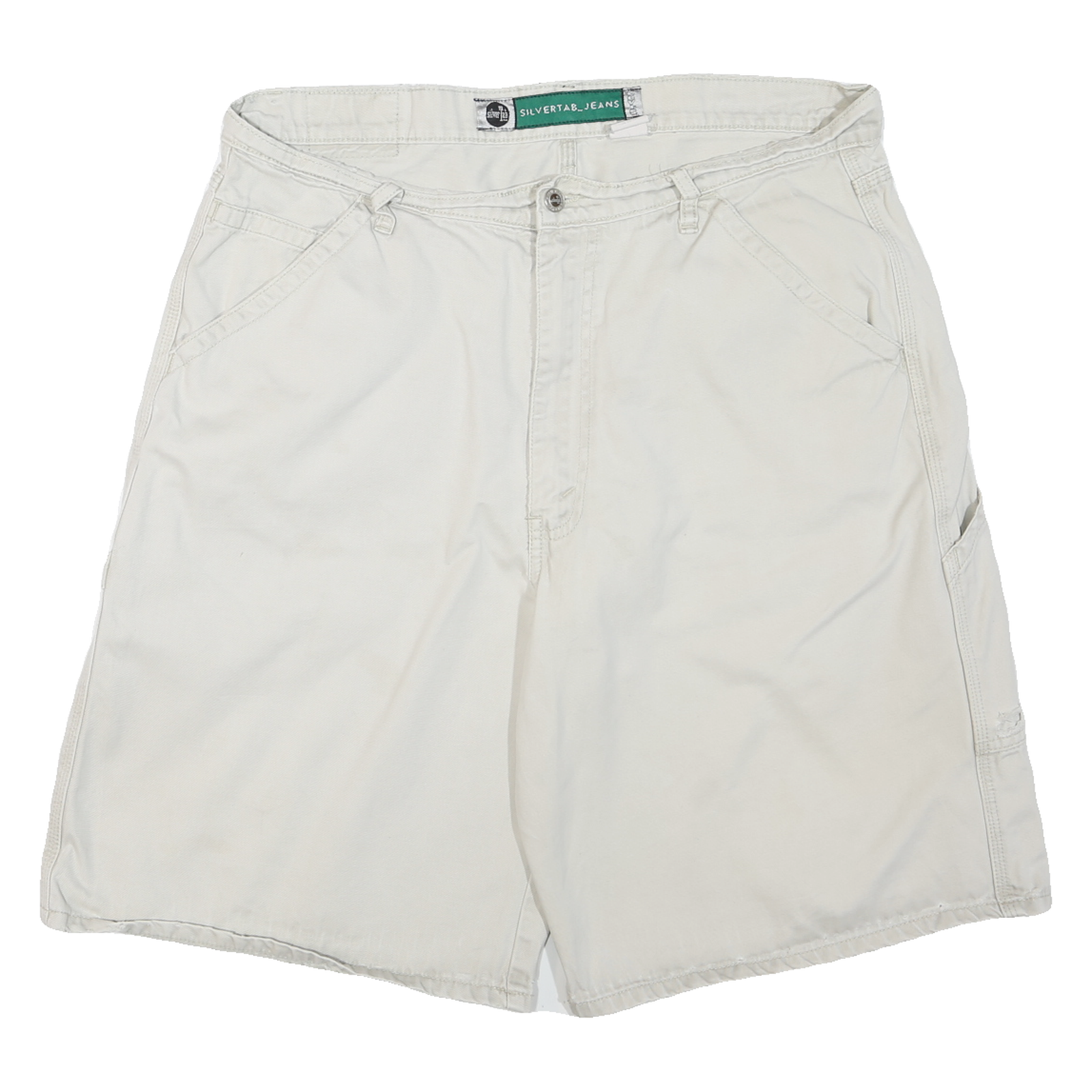 SILVERTAB Mens Shorts White Casual Cotton Blend M W36 Comfortable Summer Wear Refurbished - N/A refurbished available on Cerqular