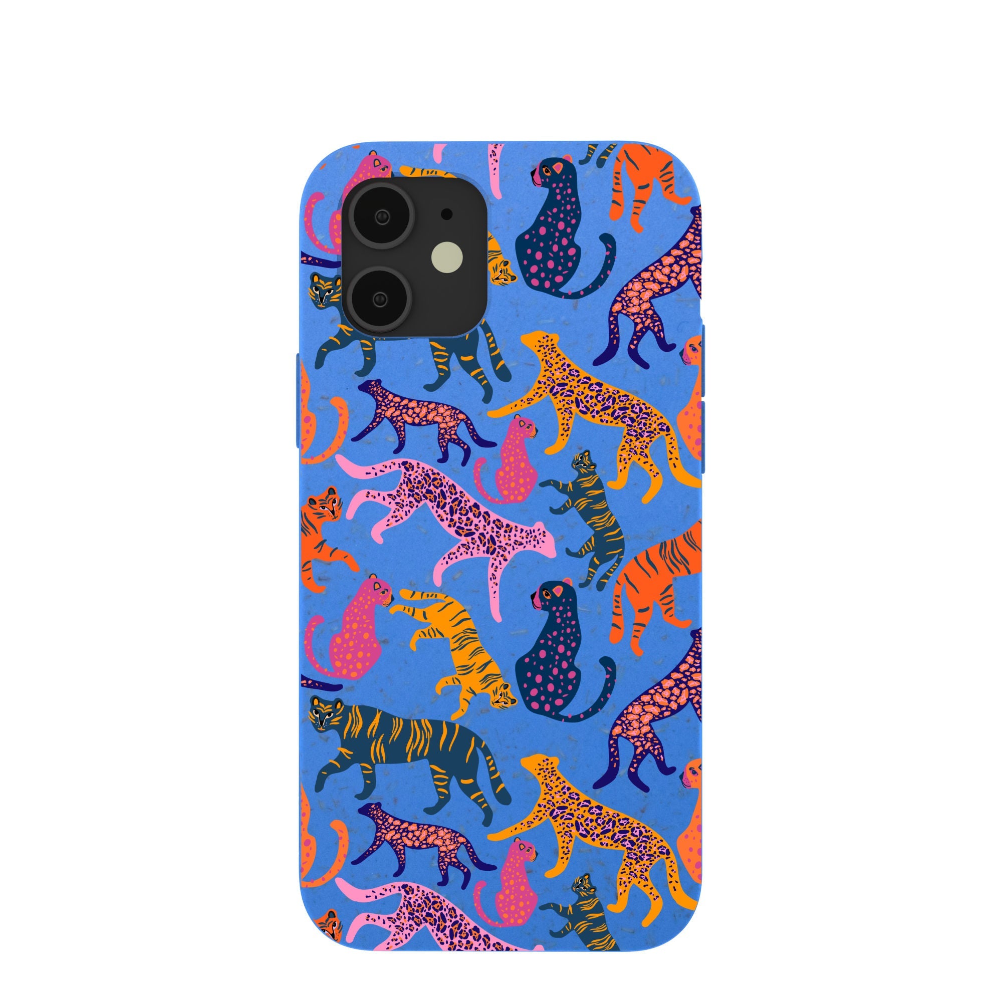 Electric Blue Jungle Cat iPhone 12/ iPhone 12 Pro Case Refurbished - Pela Case refurbished available on Cerqular