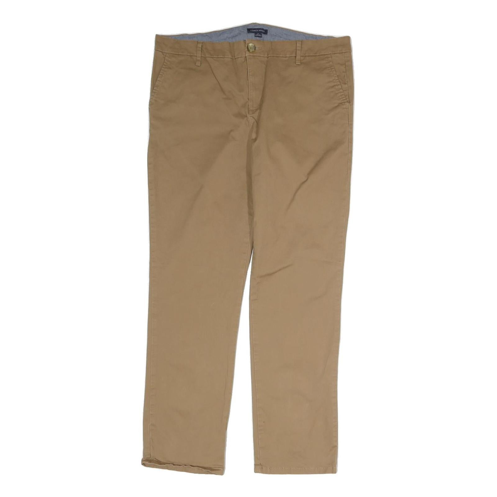 TOMMY HILFIGER Mens Cotton Blend Beige Regular Straight Trousers W36 L29 Classic Refurbished - N/A refurbished available on Cerqular