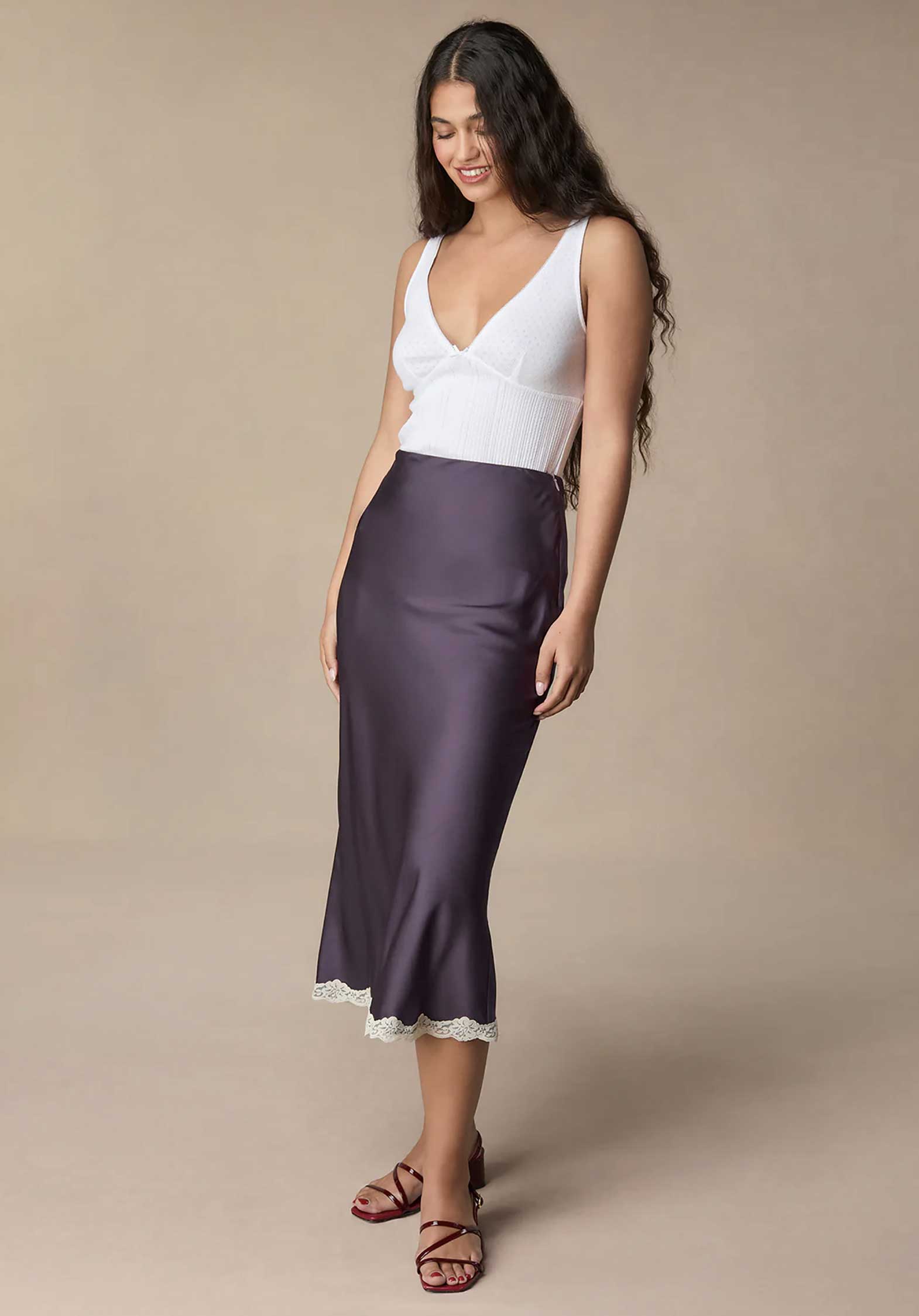 Skirt Salia Aubergine | Color: AUBERGINE | Size: FR-36 Refurbished - N/A (I could not find a well-known brand with this name refurbished available on Cerqular