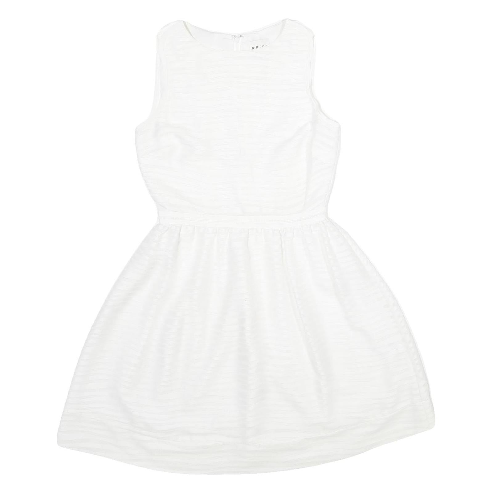 REISS Womens White Fit & Flare Polyester Sleeveless Short Dress UK 8 Elegant Refurbished - N/A refurbished available on Cerqular