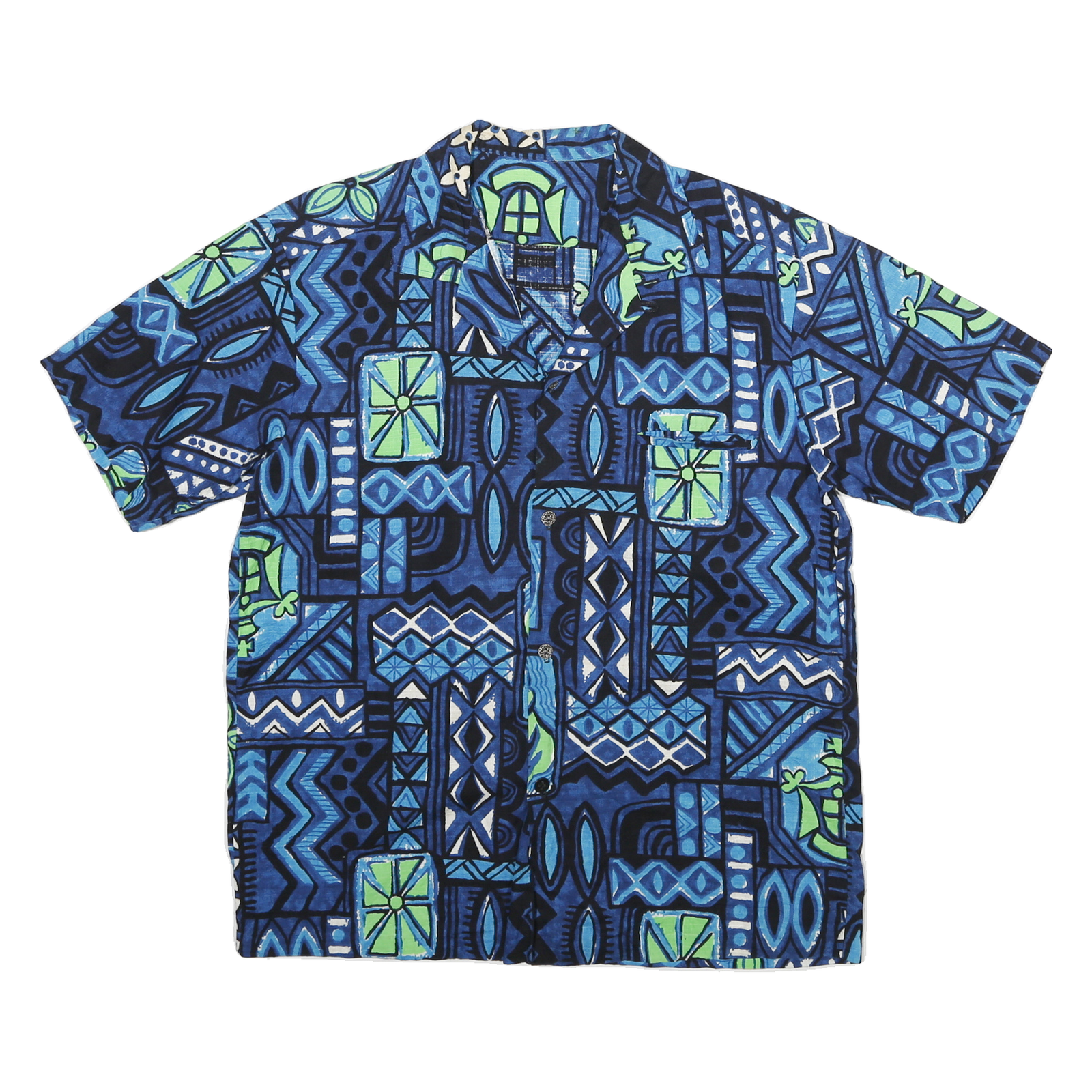 Buy Mens Blue & Green Cotton Blend Casual Short Sleeve Shirt S Geometric Print Refurbished - $16.89 Mens Blue & Green Cotton Blend Casual Short Sleeve Shirt S Geometric Print Refurbished - N/A refurbished available on Cerqular