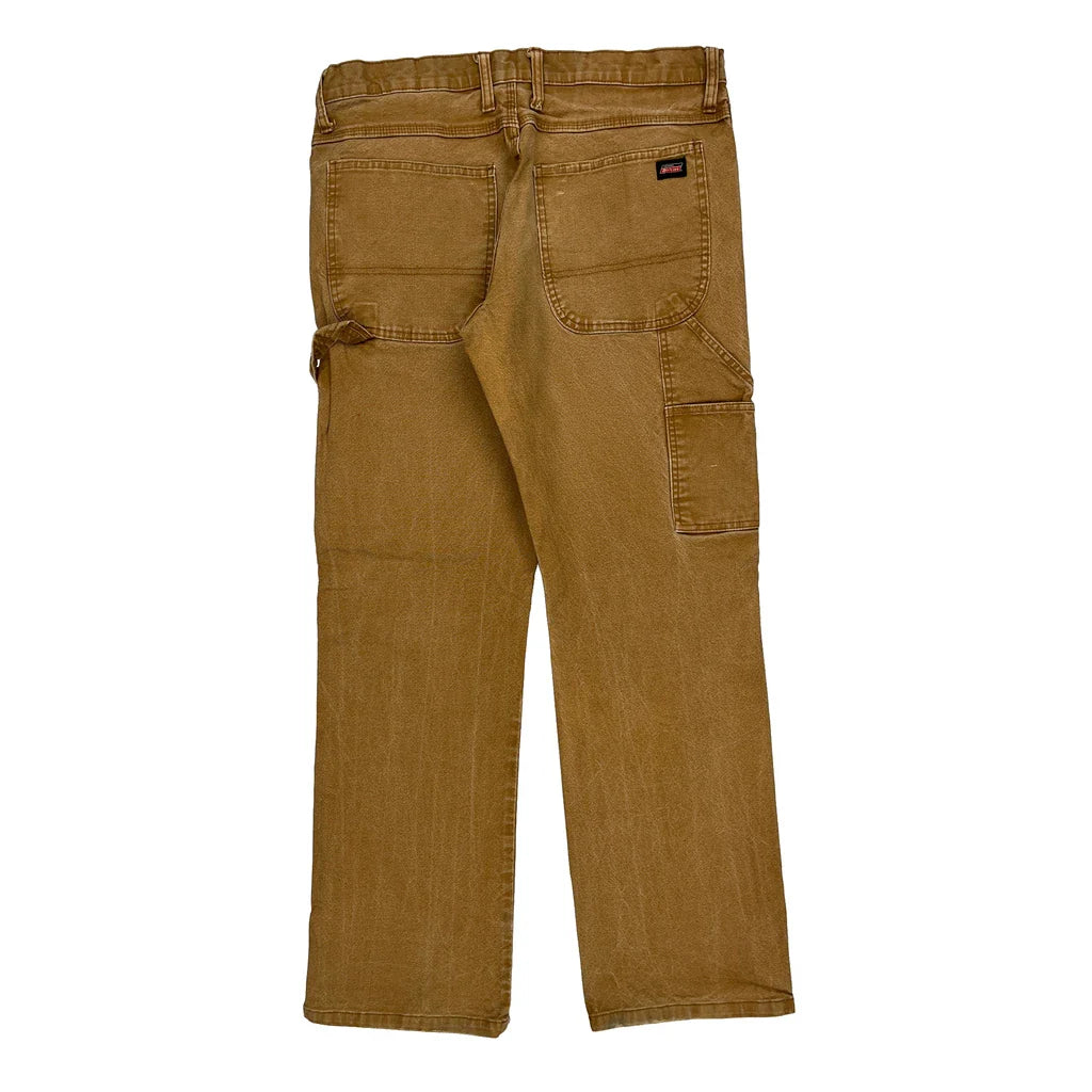 Dickies Carpenter Trousers - 34W 31L Brown Cotton Refurbished - Thrifted (note: this is a term often used to describe second- refurbished available on Cerqular