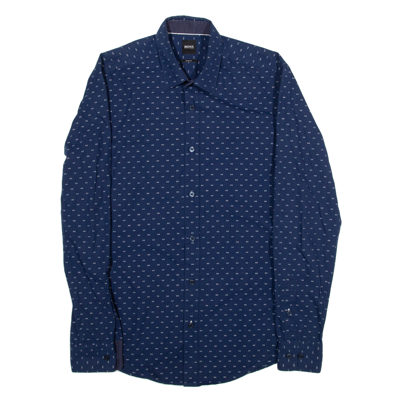 BOSS Slim Fit Mens Plain Shirt Blue Long Sleeve S Refurbished - N/A refurbished available on Cerqular