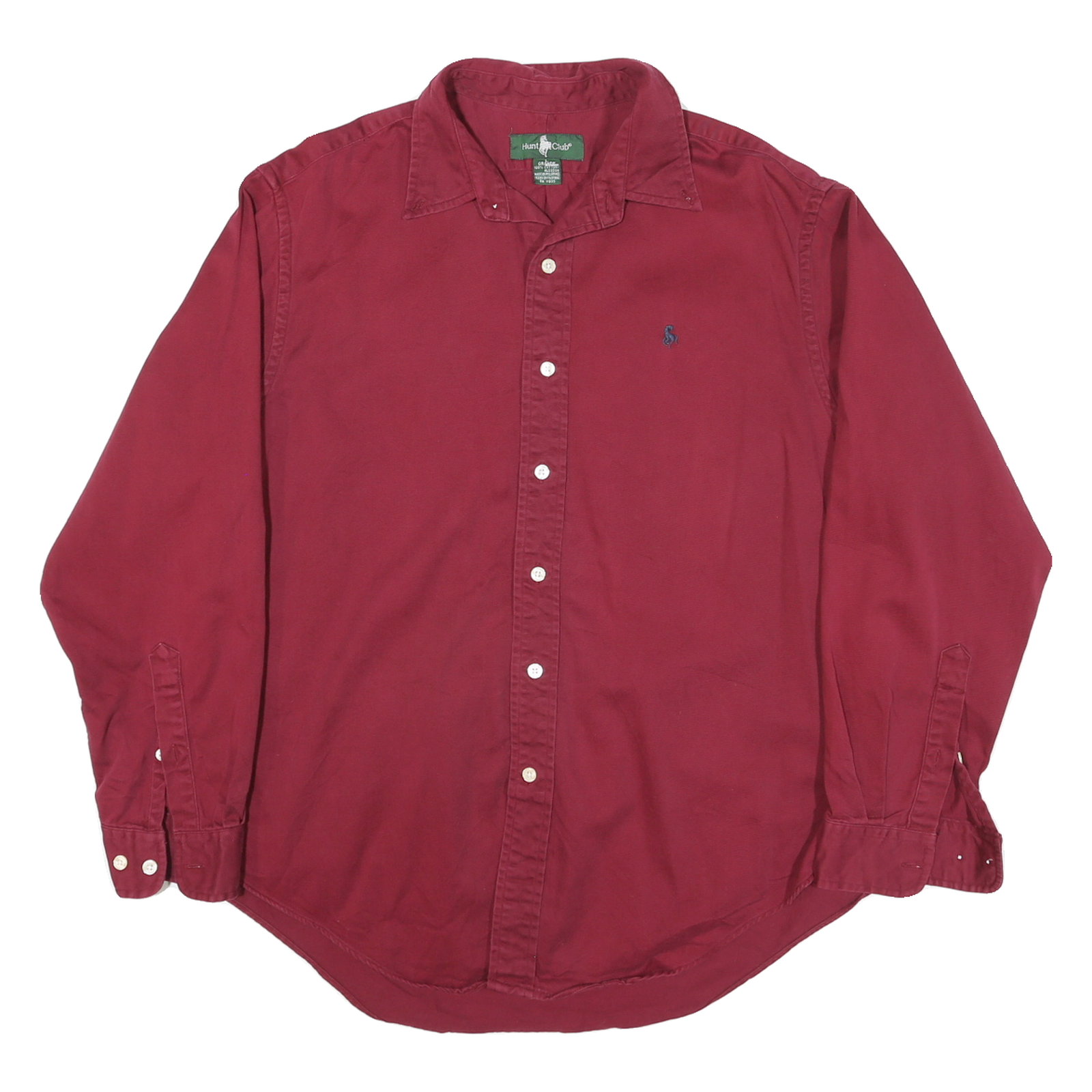 HUNT CLUB Mens Red Long Sleeve Shirt L Cotton Blend Classic Fit Button Closure Refurbished - N/A refurbished available on Cerqular