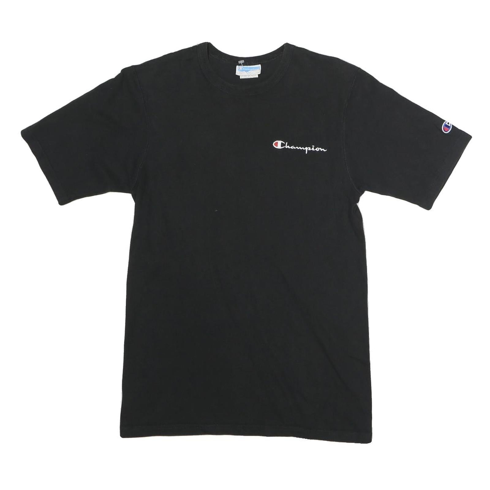 CHAMPION Mens Black Graphic T-Shirt S Short Sleeve Crew Neck Logo Print Refurbished - N/A refurbished available on Cerqular