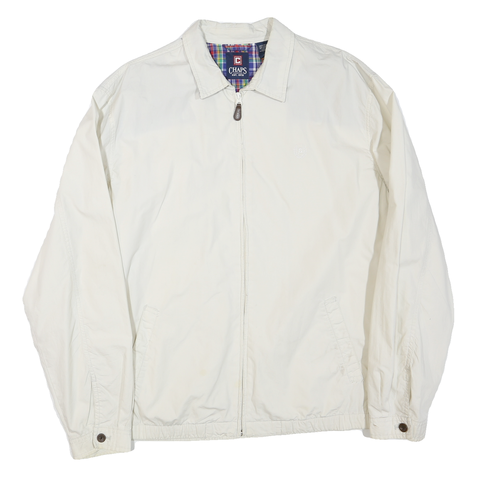 Buy CHAPS Mens White Casual Zip Jacket L Polyester Blend Plain Lightweight Refurbished - $51.99 CHAPS Mens White Casual Zip Jacket L Polyester Blend Plain Lightweight Refurbished - N/A refurbished available on Cerqular