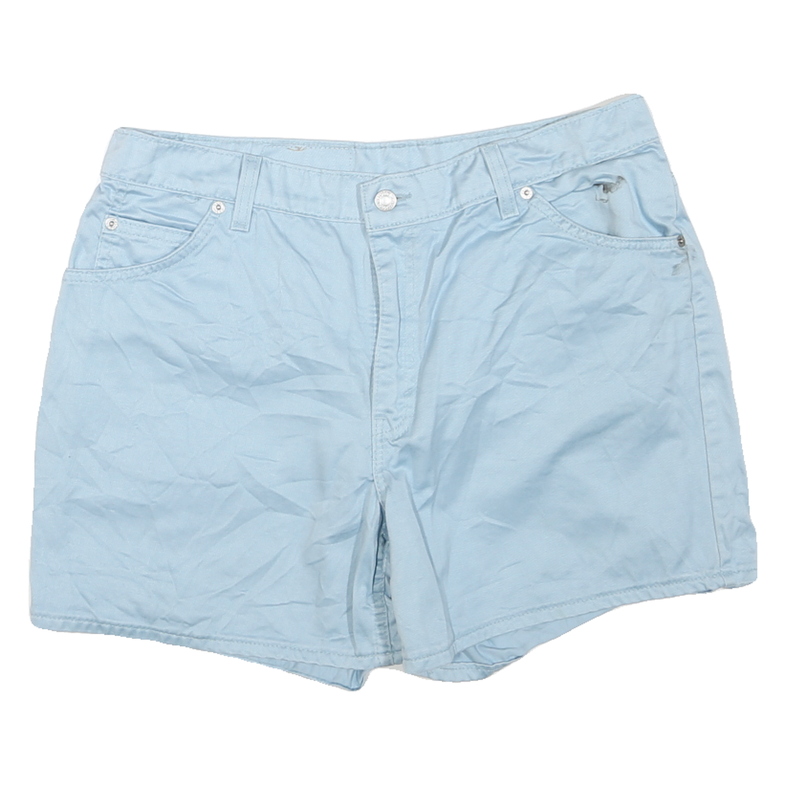 LEVI'S Womens Shorts Blue Casual Plain L W34 Cotton Blend Summer Refurbished - N/A refurbished available on Cerqular