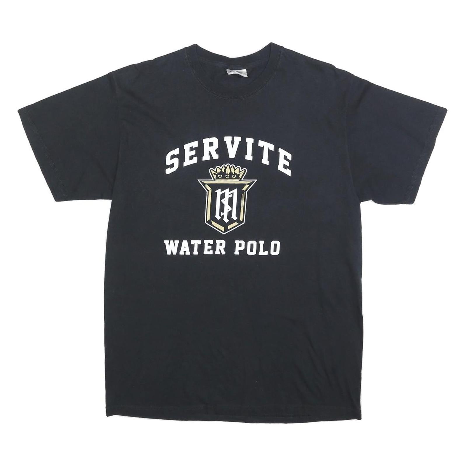 PORT & COMPANY Mens Black Servite Water Polo Graphic T-Shirt L Short Sleeve Crew Refurbished - N/A refurbished available on Cerqular