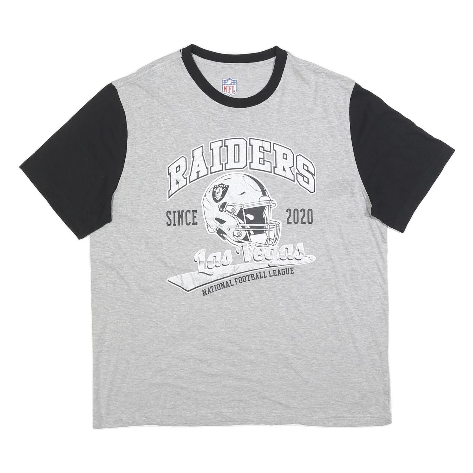 NFL Mens Grey & Black Raiders Graphic T-Shirt XL Short Sleeve Crew Neck NFL Refurbished - N/A refurbished available on Cerqular