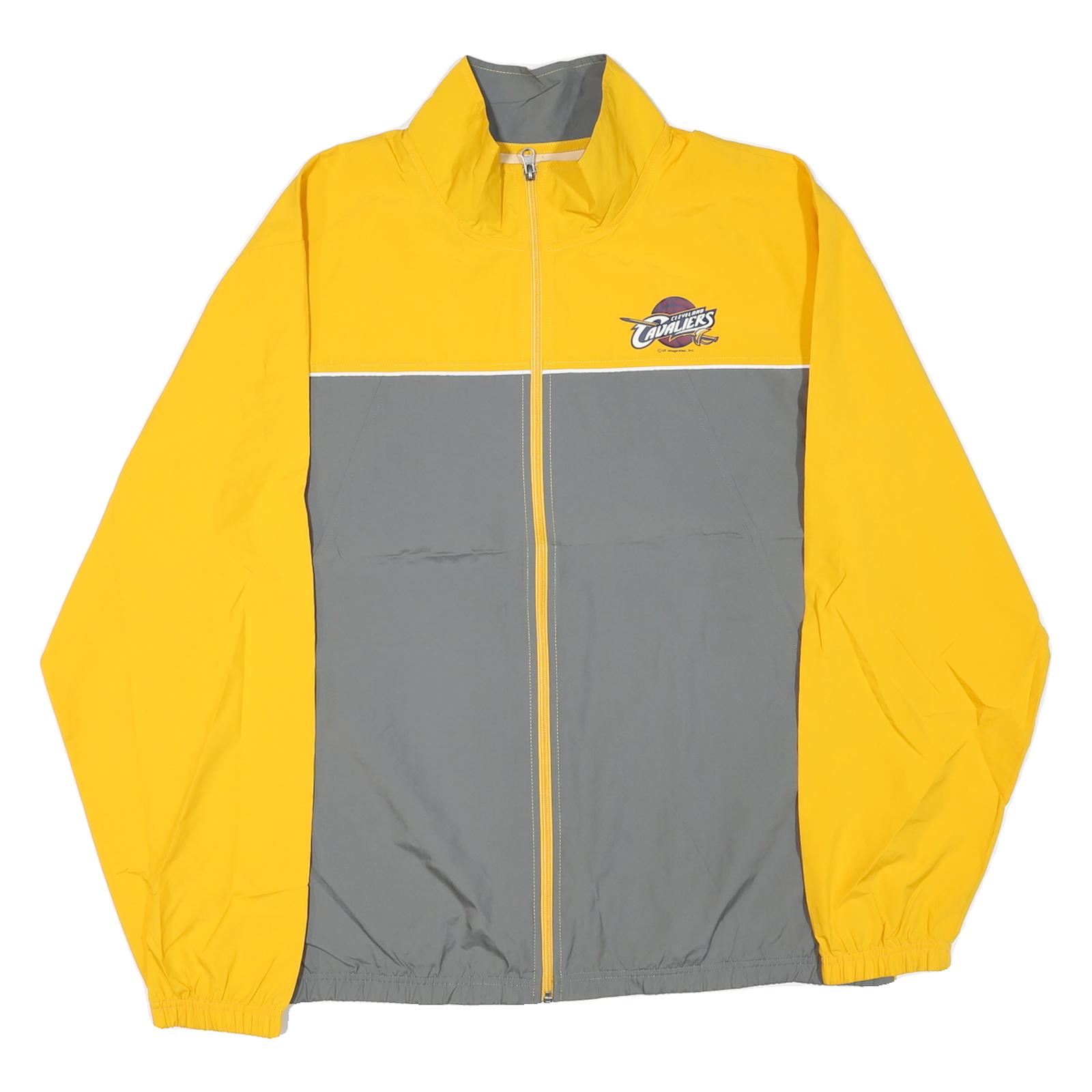 NBA Mens Yellow & Grey Cleveland Cavaliers Jacket L Polyester Blend Zip Refurbished - N/A refurbished available on Cerqular