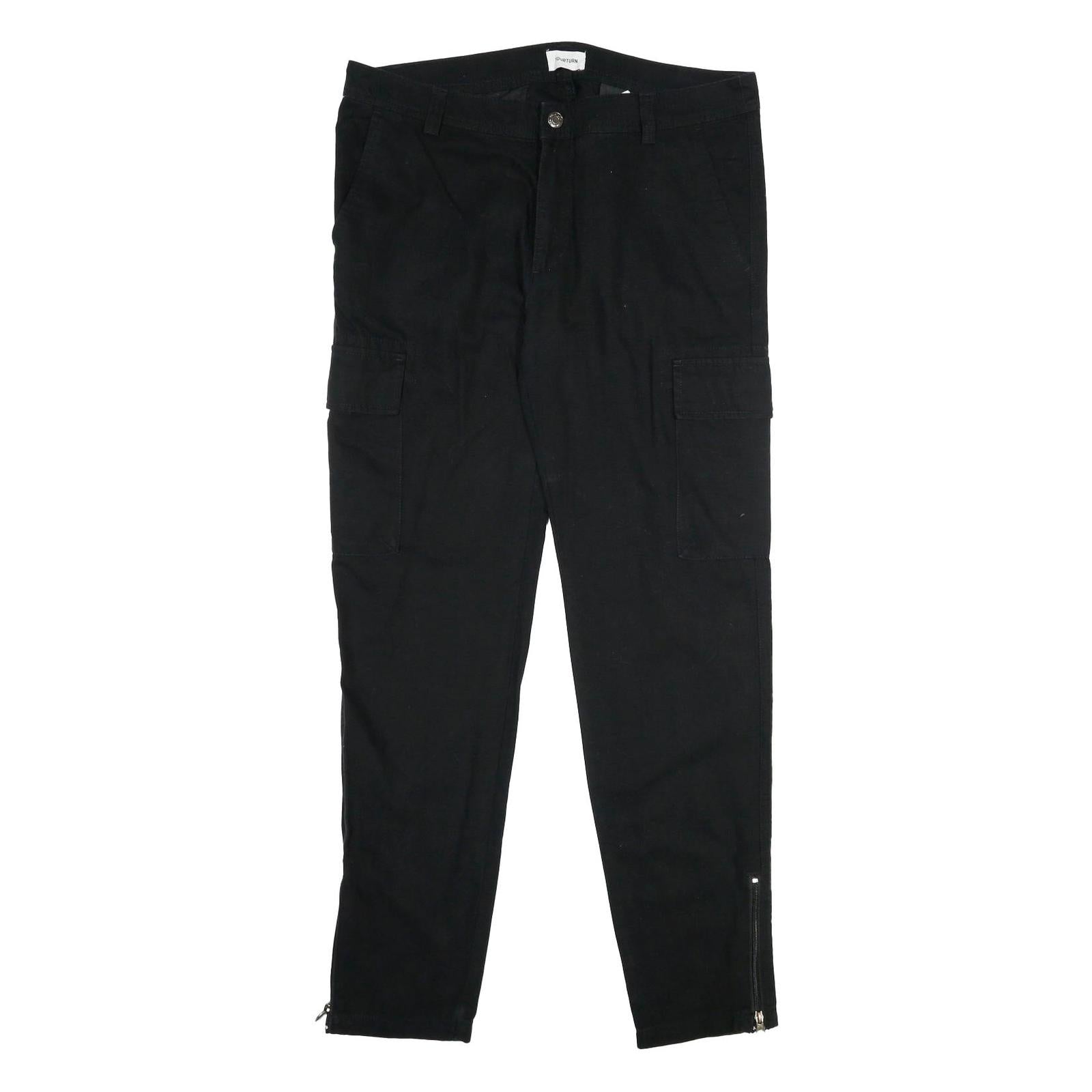 YOURTURN Mens Black Cotton Regular Cargo Trousers W34 L32 Zip Closure Refurbished - N/A refurbished available on Cerqular