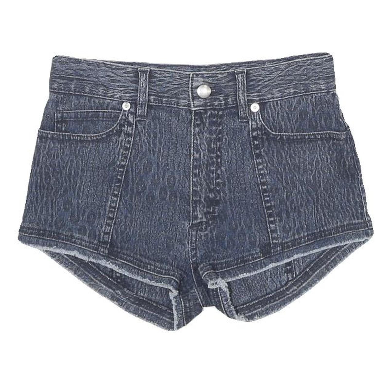 ALEXANDER MCQUEEN Womens Denim Shorts Blue XS W26 Cropped Designer Refurbished - N/A refurbished available on Cerqular