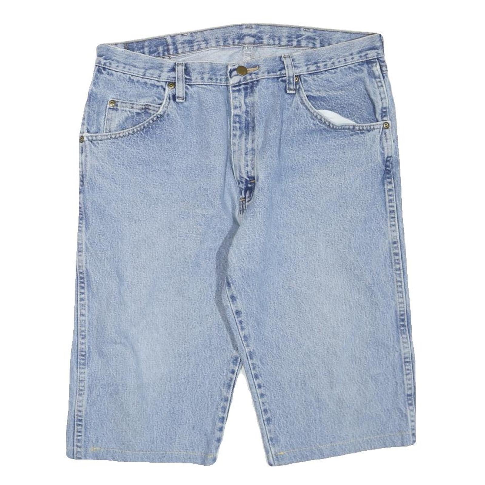 WRANGLER Mens Denim Blue Casual Shorts L W34 Classic Fit Stylish Pocketed Refurbished - N/A refurbished available on Cerqular