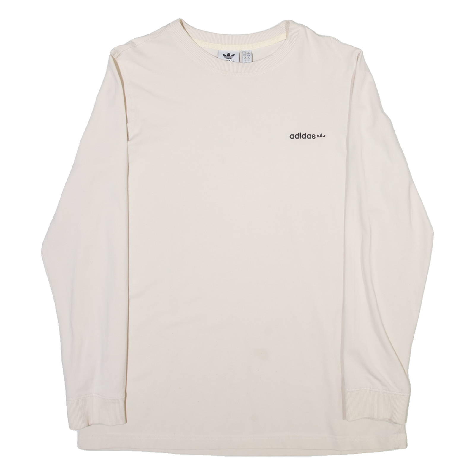 ADIDAS ORIGINALS Womens T-Shirt Cream Long Sleeve UK 14 Refurbished - N/A refurbished available on Cerqular
