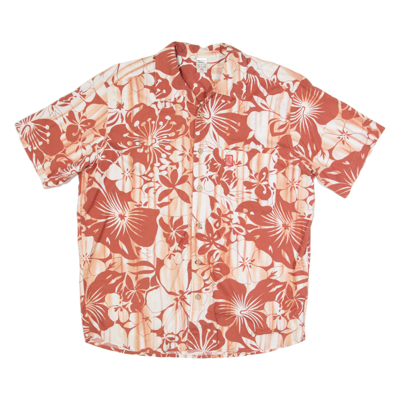 DECATHLON Mens Hawaiian Shirt Red 90s Floral M Refurbished - N/A refurbished available on Cerqular