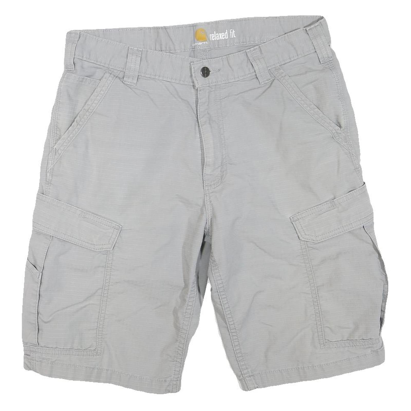 CARHARTT Mens Cargo Shorts Grey Relaxed Fit M W32 Durable Cotton Blend Refurbished - N/A refurbished available on Cerqular