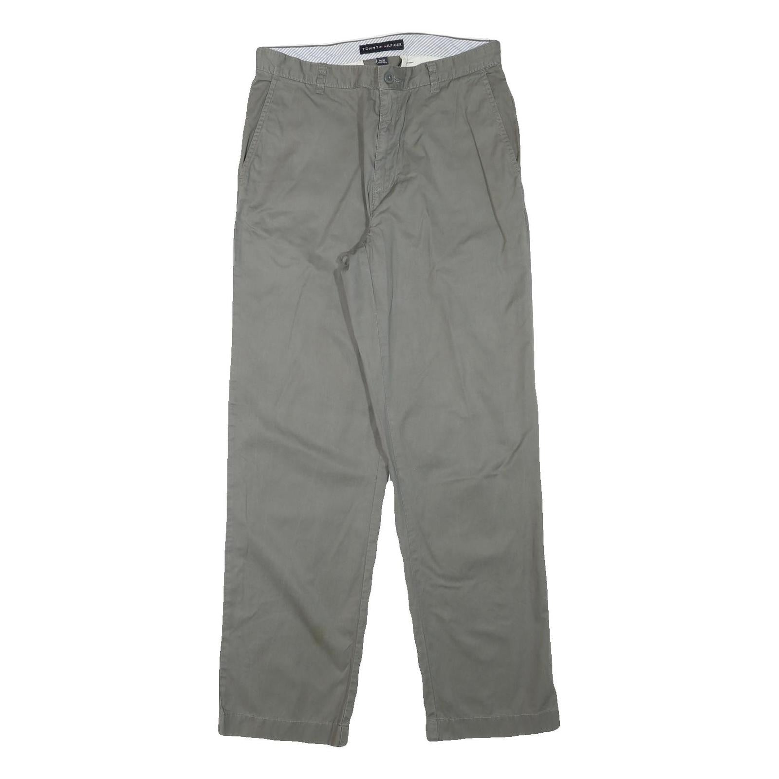 TOMMY HILFIGER Mens Cotton Blend Grey Regular Fit Straight Trousers W30 L32 Refurbished - N/A refurbished available on Cerqular