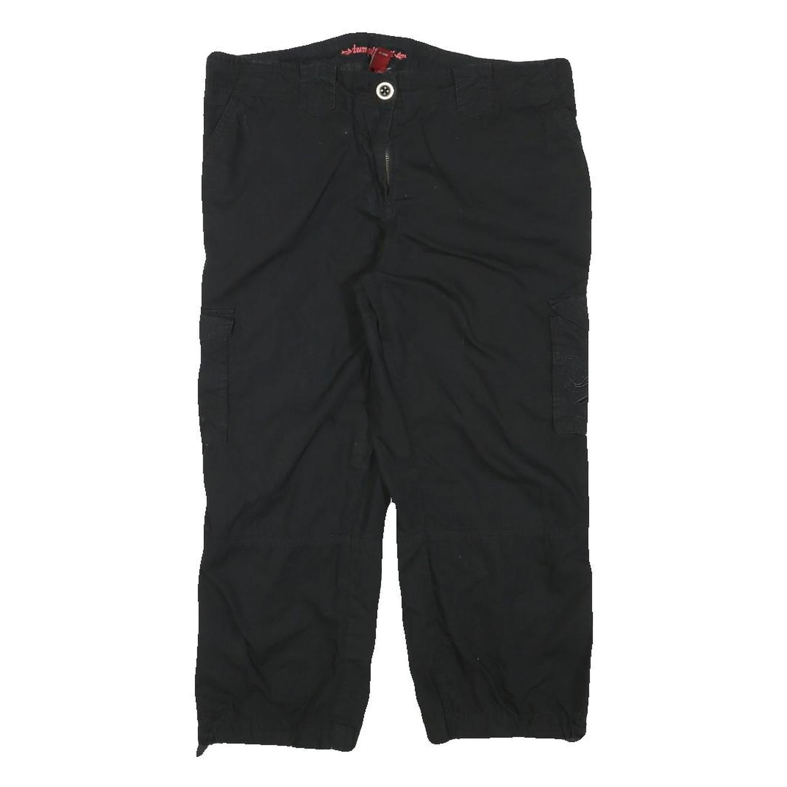 BUM EQUIPMENT Womens Black Casual Cotton Blend Cargo Shorts L W31 Refurbished - N/A refurbished available on Cerqular