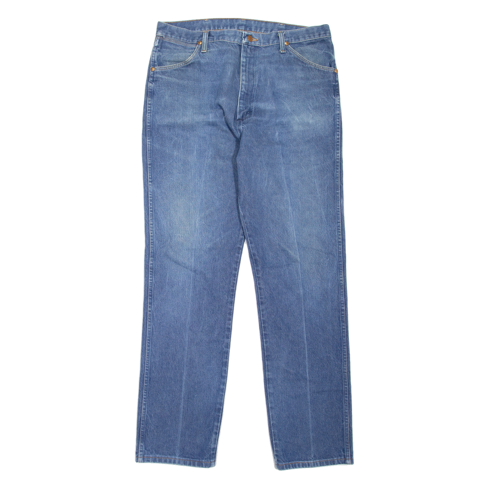 WRANGLER Mens Jeans Blue Regular Straight Stone Wash W38 L34 Refurbished - N/A refurbished available on Cerqular