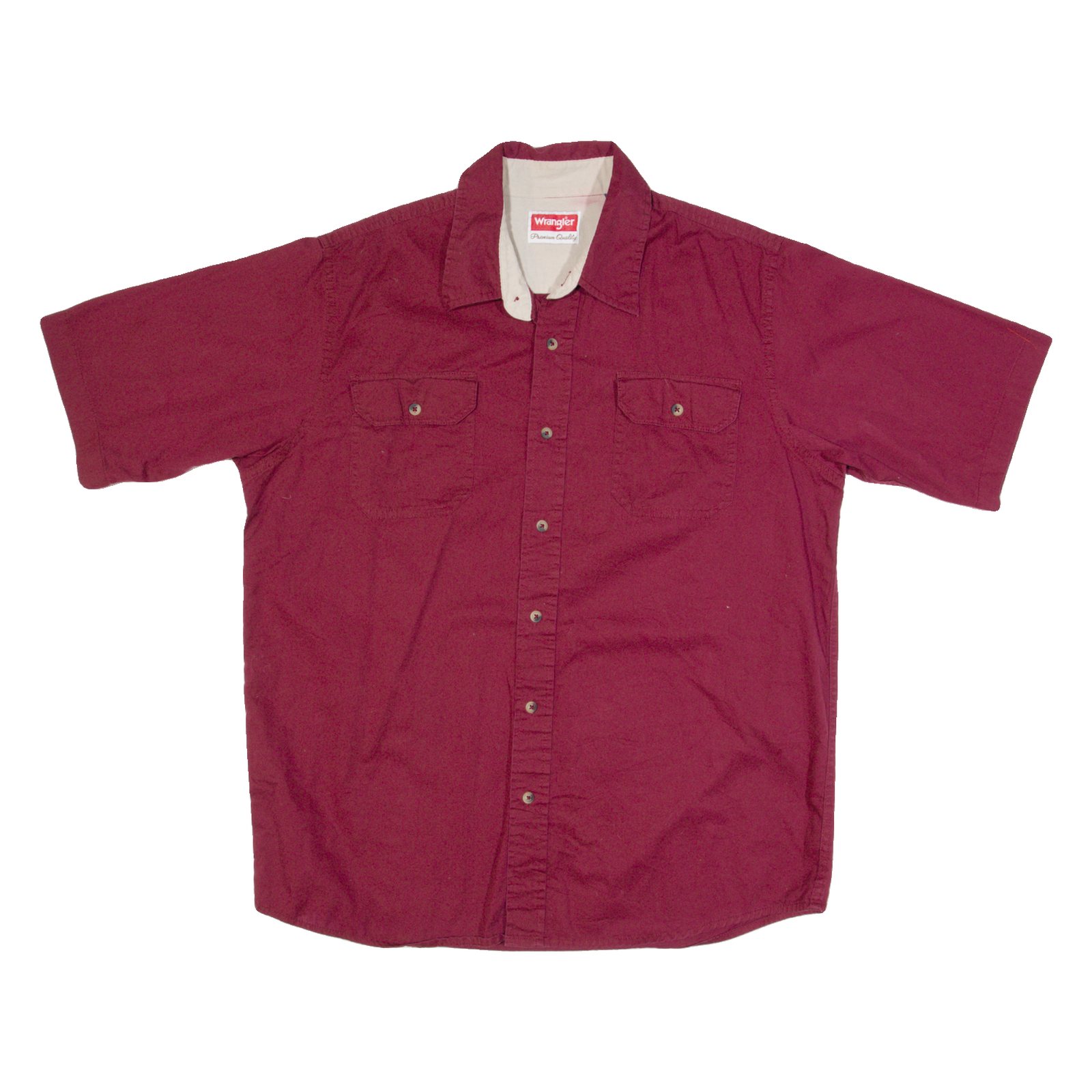 WRANGLER Mens Plain Shirt Maroon L Refurbished - N/A refurbished available on Cerqular