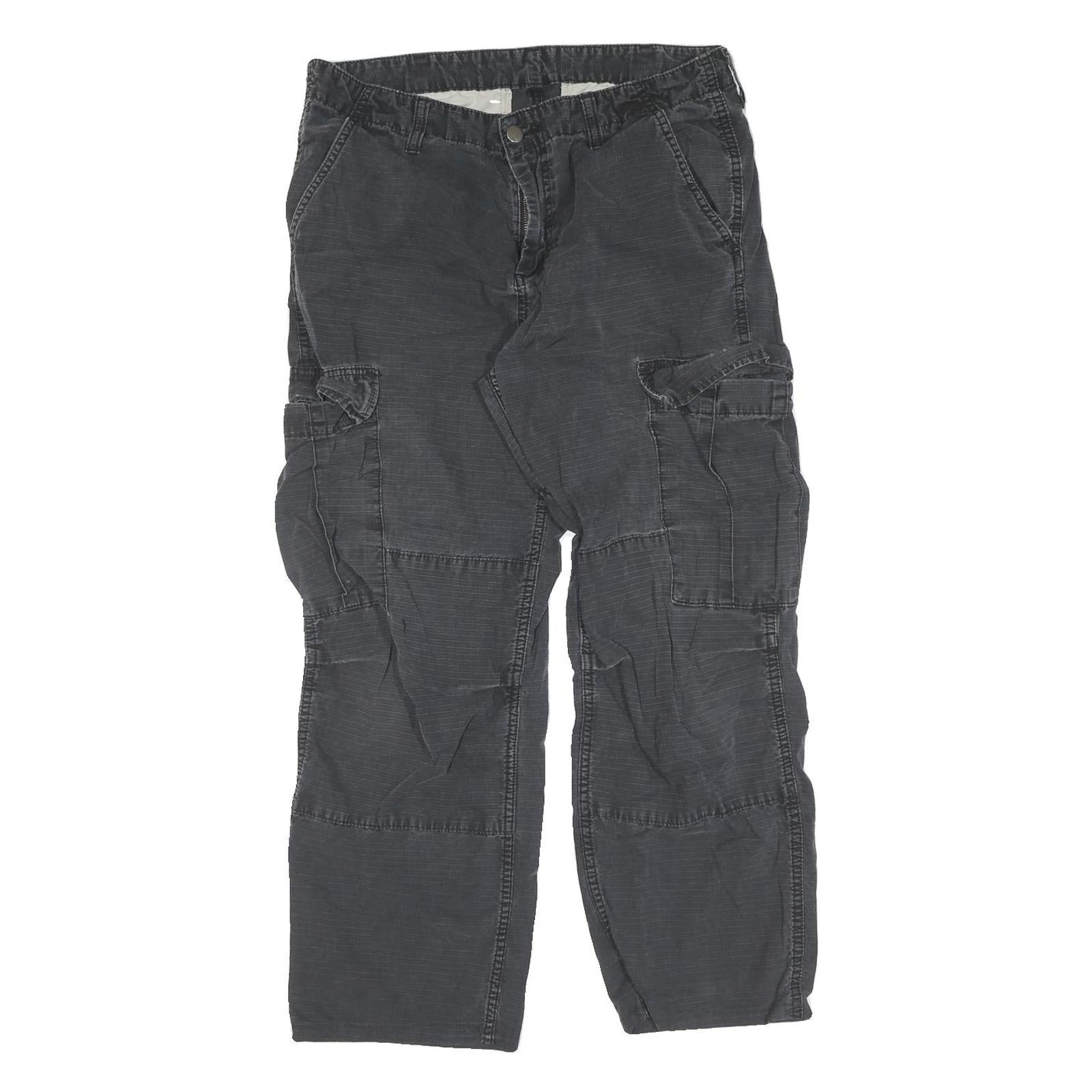 CARHARTT Mens Cotton Black Regular Cargo Trousers W33 L26 Durable Workwear Refurbished - N/A refurbished available on Cerqular