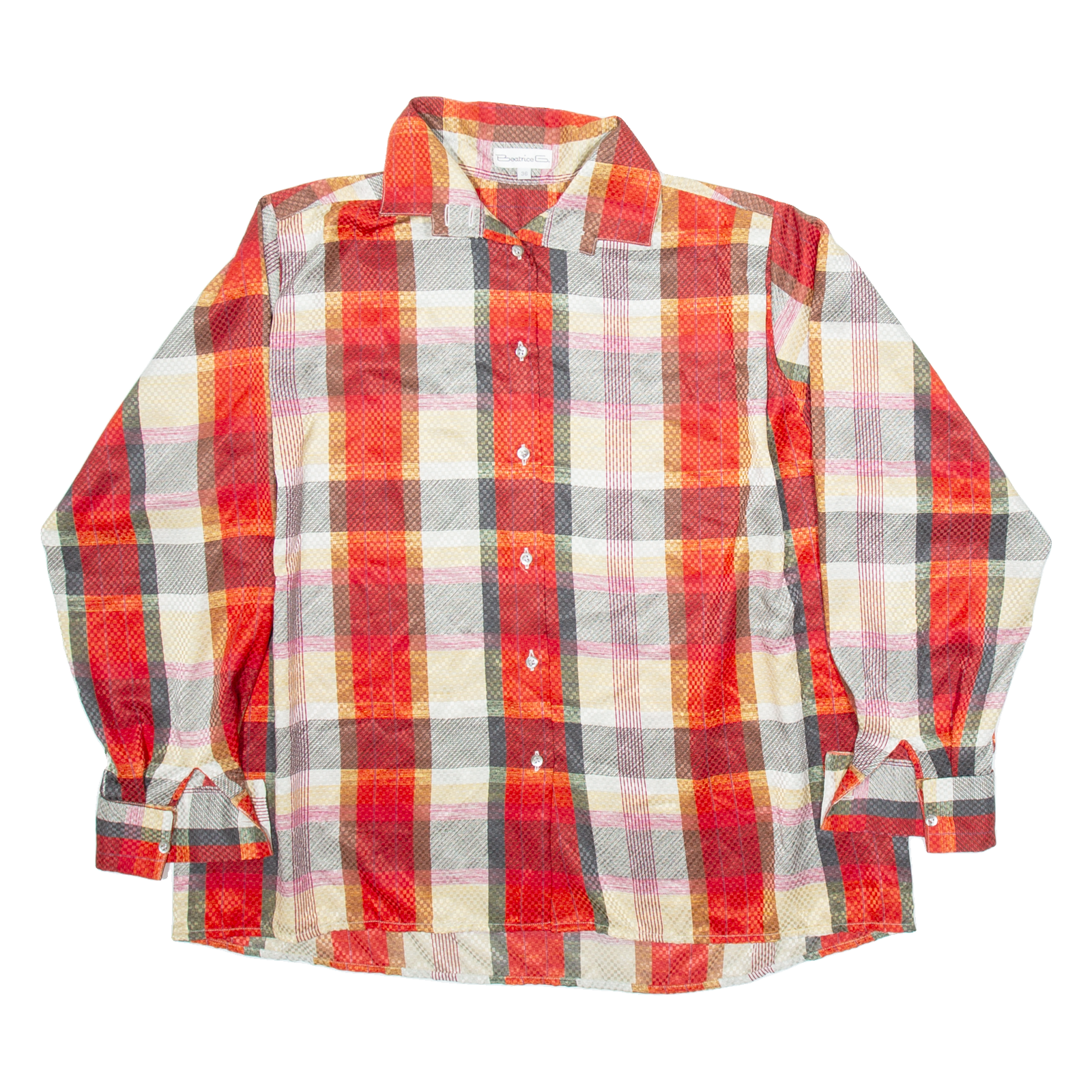 BEATRICE Womens Shirt Red Check Long Sleeve XL Refurbished - N/A refurbished available on Cerqular