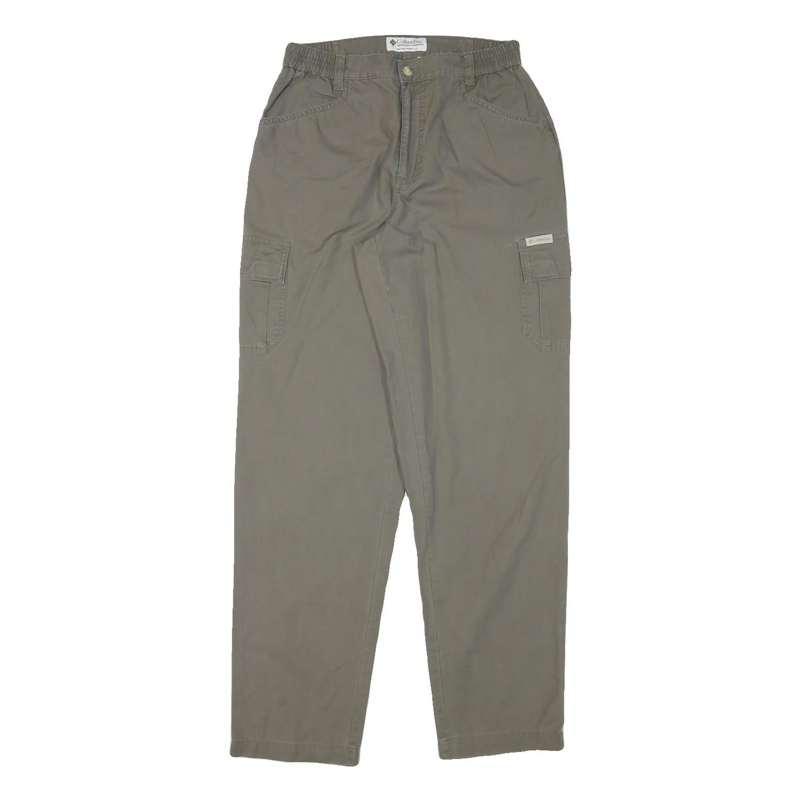 COLUMBIA Mens Relaxed Cotton Blend Khaki Trousers W26 L31 Cargo Zip Closure Refurbished - N/A refurbished available on Cerqular