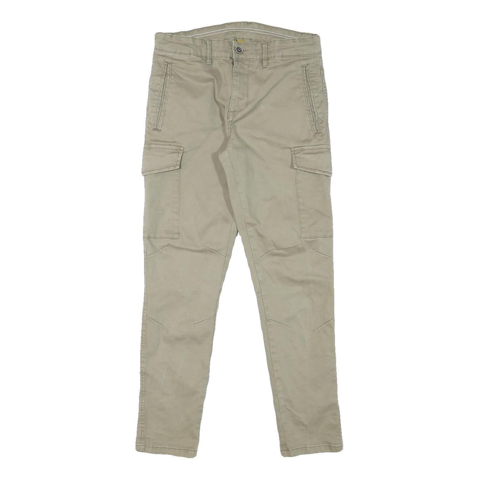SORBINO Mens Cotton Blend Slim Tapered Beige Trousers W29 L28 Casual Wear Refurbished - N/A refurbished available on Cerqular
