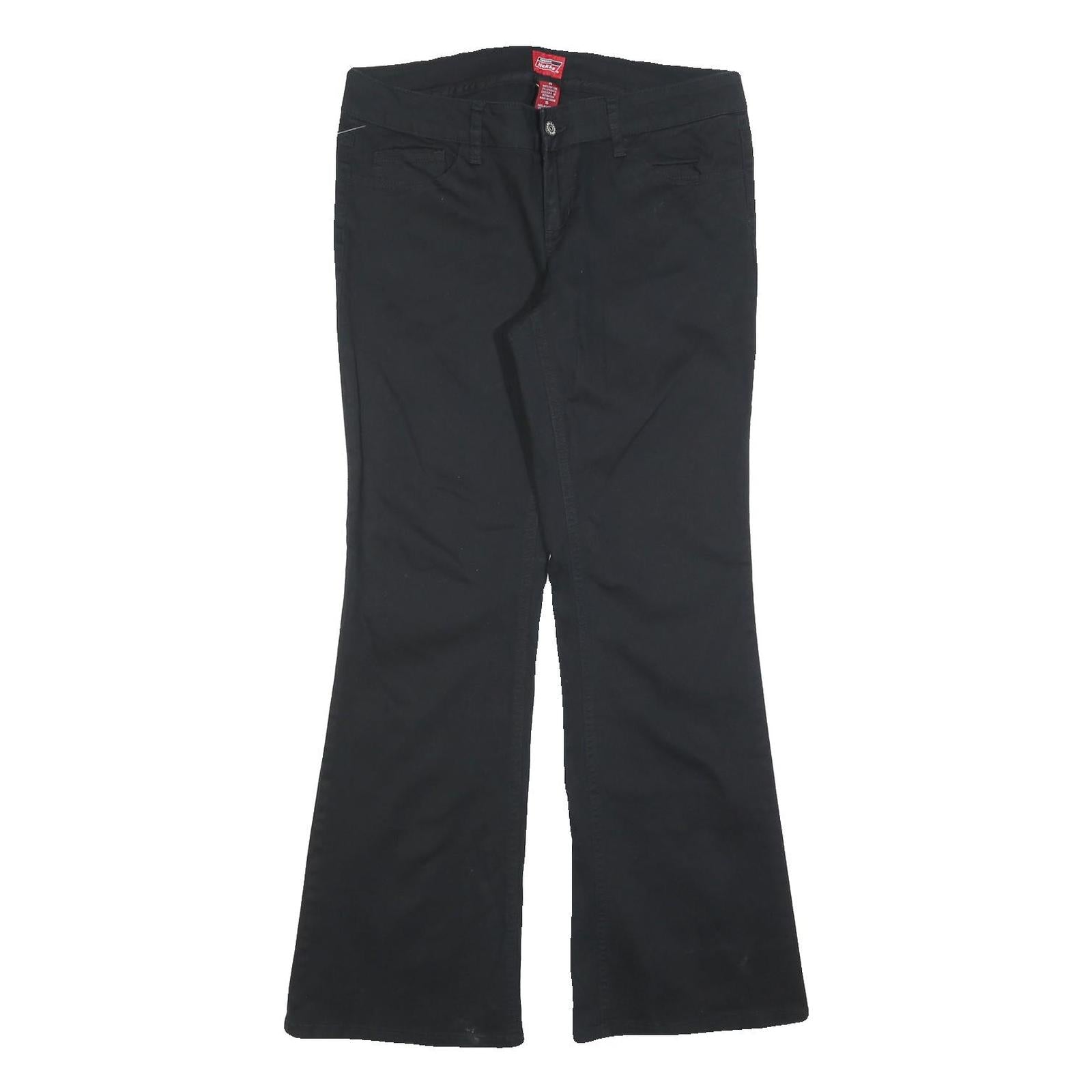 DICKIES Womens Black Cotton Blend Regular Fit Flared Trousers W32 L30 Refurbished - N/A refurbished available on Cerqular