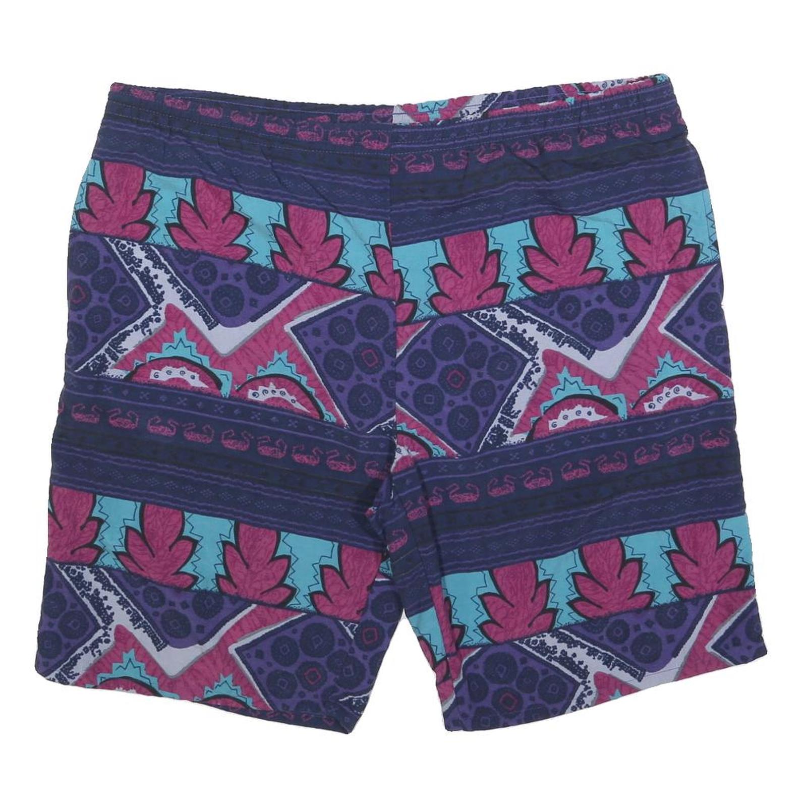 PLAYCREW OCEAN Mens Shorts Blue & Purple Geometric XL W42 Casual Summer Refurbished - N/A refurbished available on Cerqular