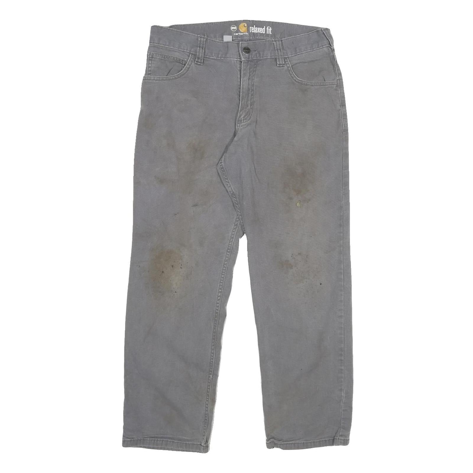 CARHARTT Mens Cotton Blend Grey Relaxed Fit Straight Trousers W30 L25 Workwear Refurbished - N/A refurbished available on Cerqular