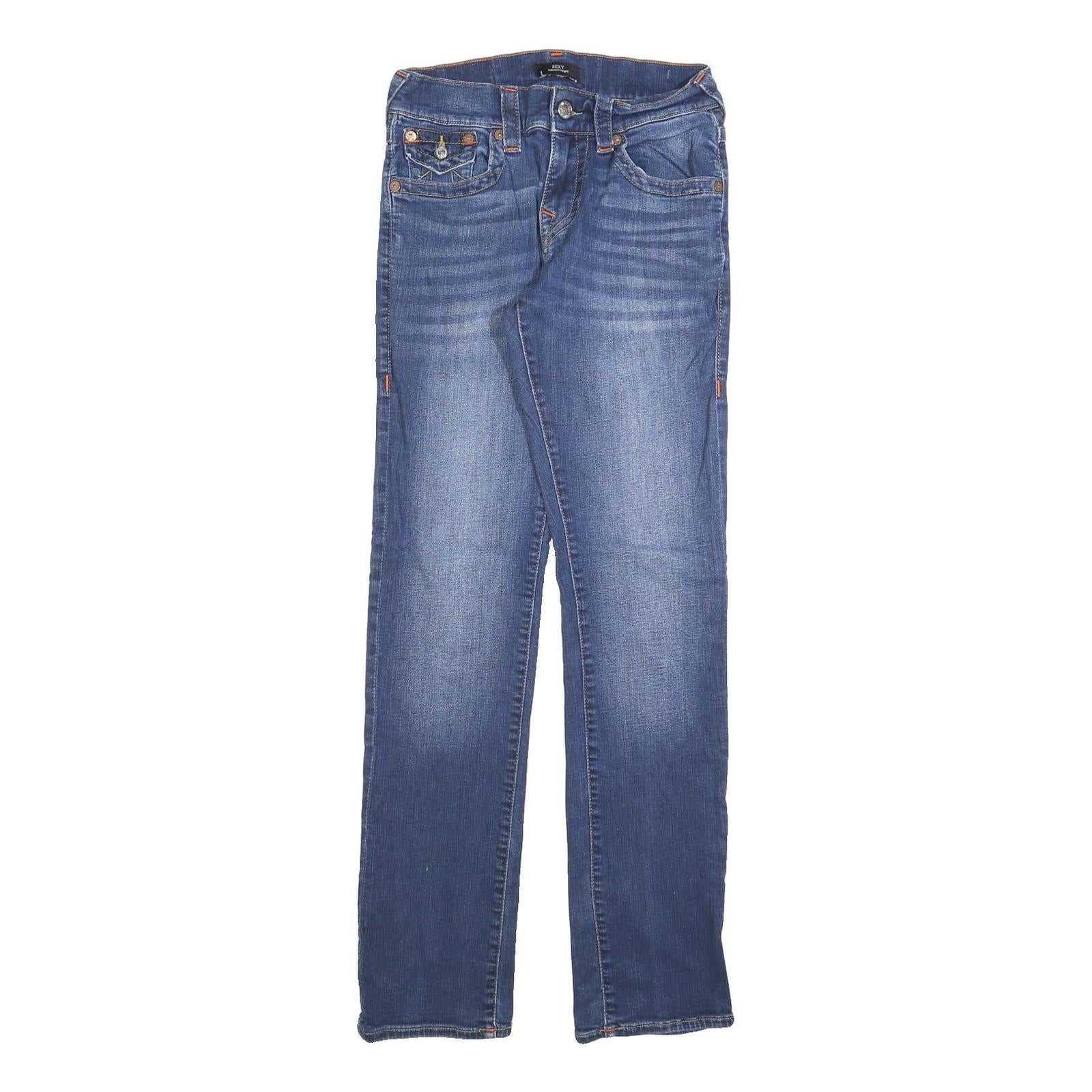TRUE RELIGION Mens Blue Regular Straight Denim Medium W29 L32 Cotton Blend Zip Refurbished - N/A refurbished available on Cerqular