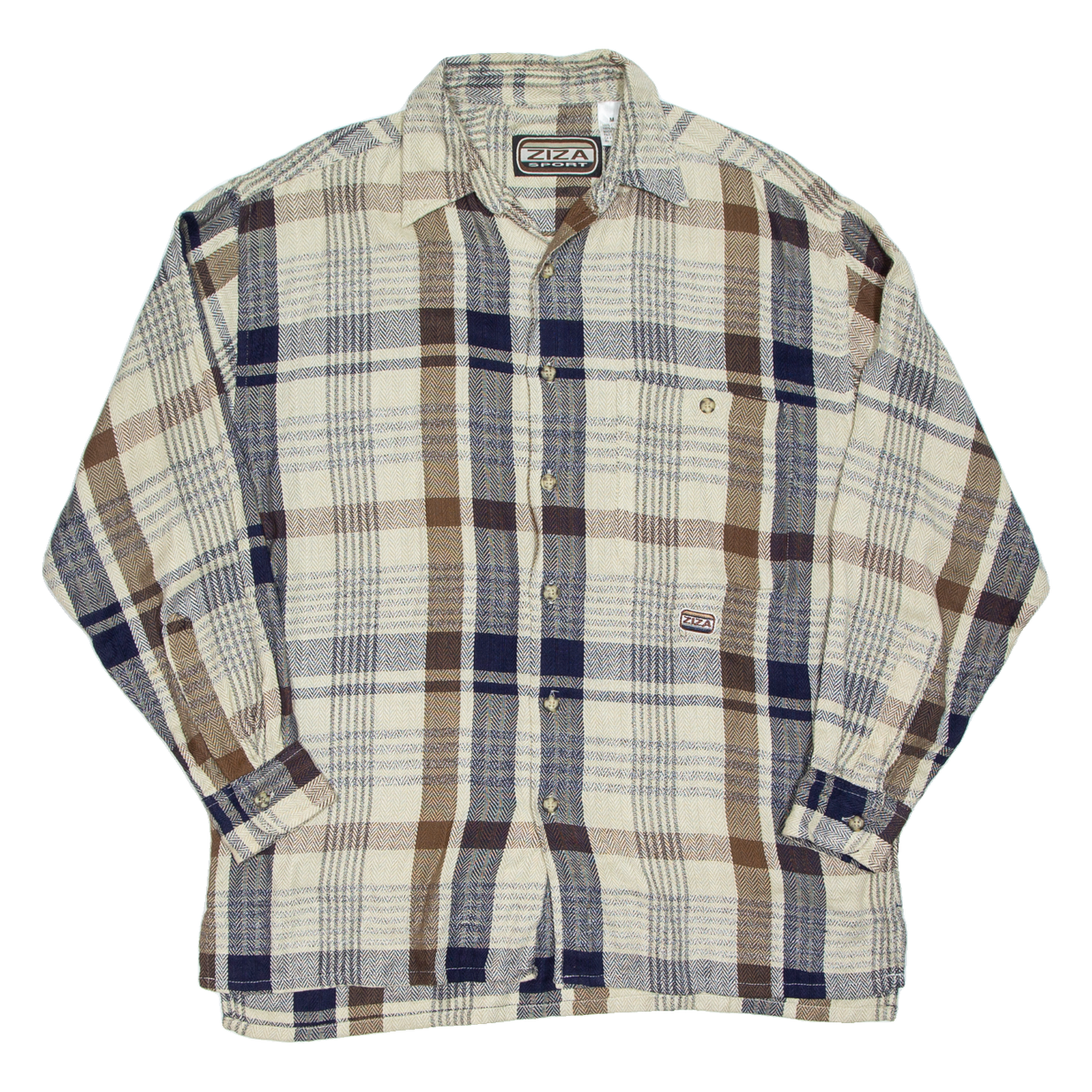 Buy ZIZA SPORT Mens Flannel Shirt Beige Check Long Sleeve M Refurbished - $18.19 ZIZA SPORT Mens Flannel Shirt Beige Check Long Sleeve M Refurbished - N/A refurbished available on Cerqular